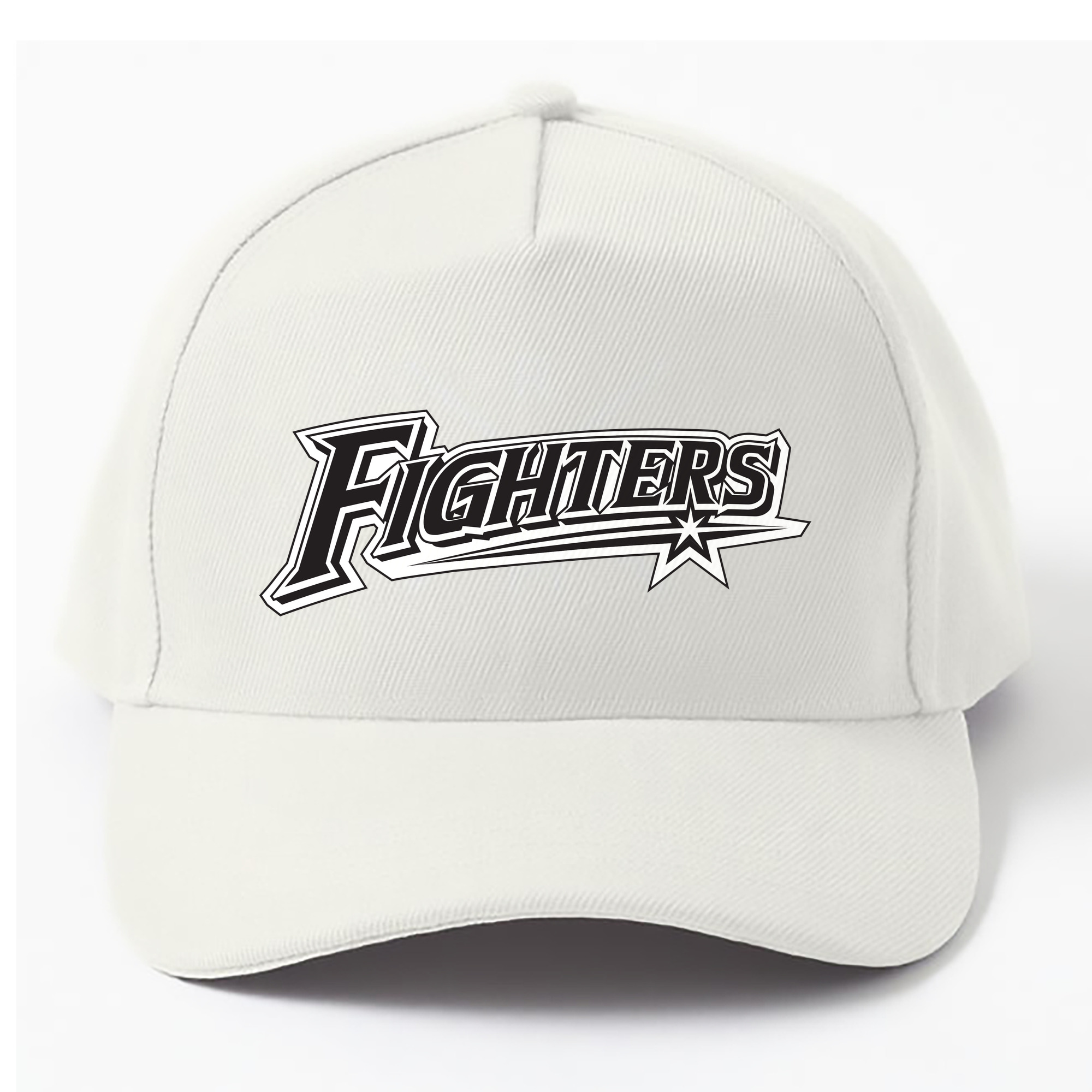 HOKKAIDO NIPPON-HAM FIGHTERS WORDMARK APPLICATION BLACK AND WHITE Logo - ベースボールキャップ ・ 綿100％ ・ 男女兼用 ・ スポーツ 帽子 ・ 日常使い 散歩 アウトドア 旅行用