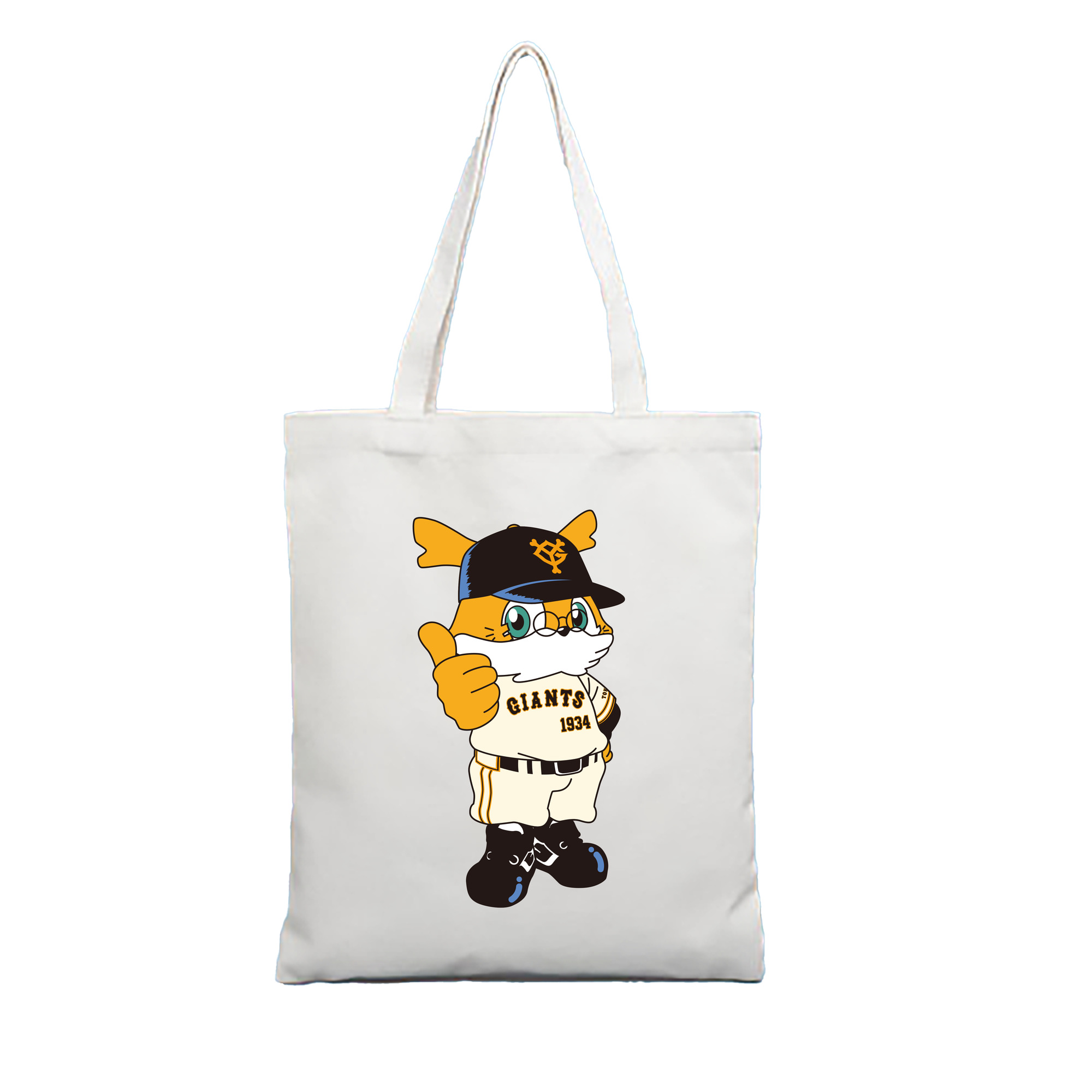 YOMIURI GIANTS MASCOT GRANDFATHER GIABBIT Logo - 縦型キャンバス手提げバッグ（トートバッグ） ・ キャンバス素材 ・ ショッピング用 ・ 軽量 丈夫 お手入れ簡単