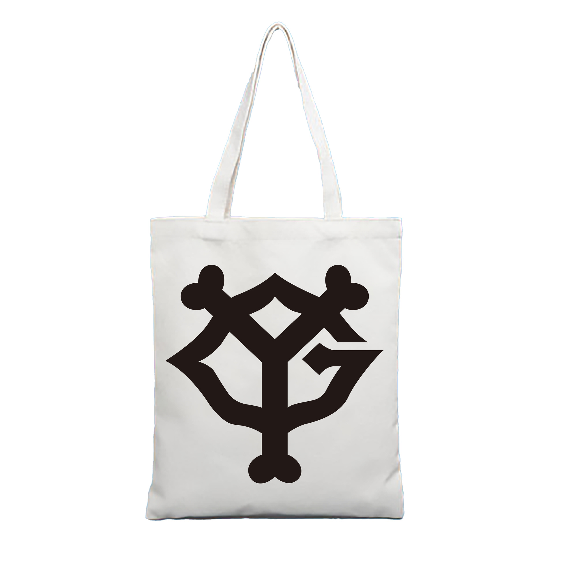 YOMIURI GIANTS SYMBOL BLACK APPLICATION Logo - 縦型キャンバス手提げバッグ（トートバッグ） ・ キャンバス素材 ・ ショッピング用 ・ 軽量 丈夫 お手入れ簡単