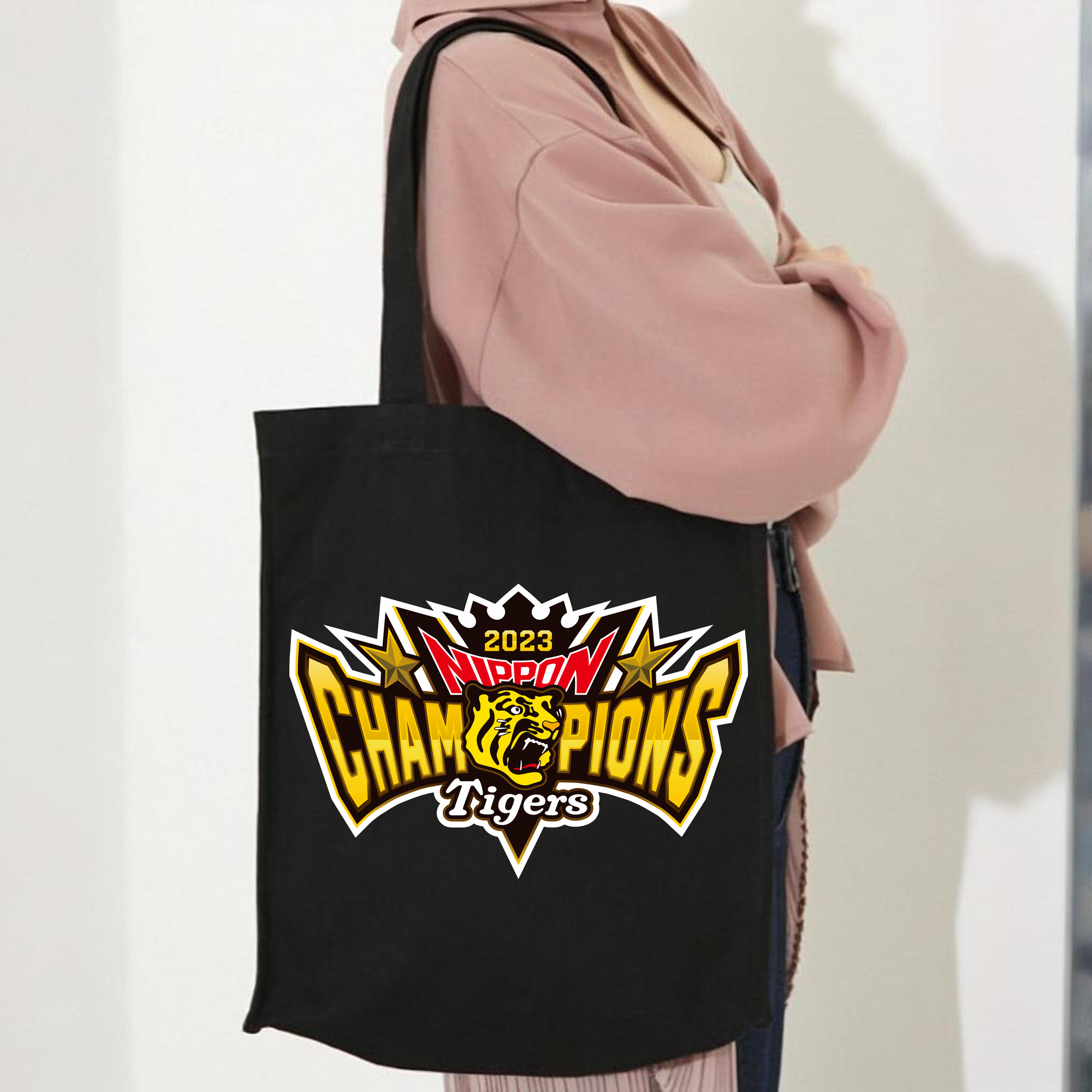 HANSHIN TIGERS 2023 NIPPON CHAMPIONS ORIGINAL EMBLEM APPLICATION BACKGROUND Logo