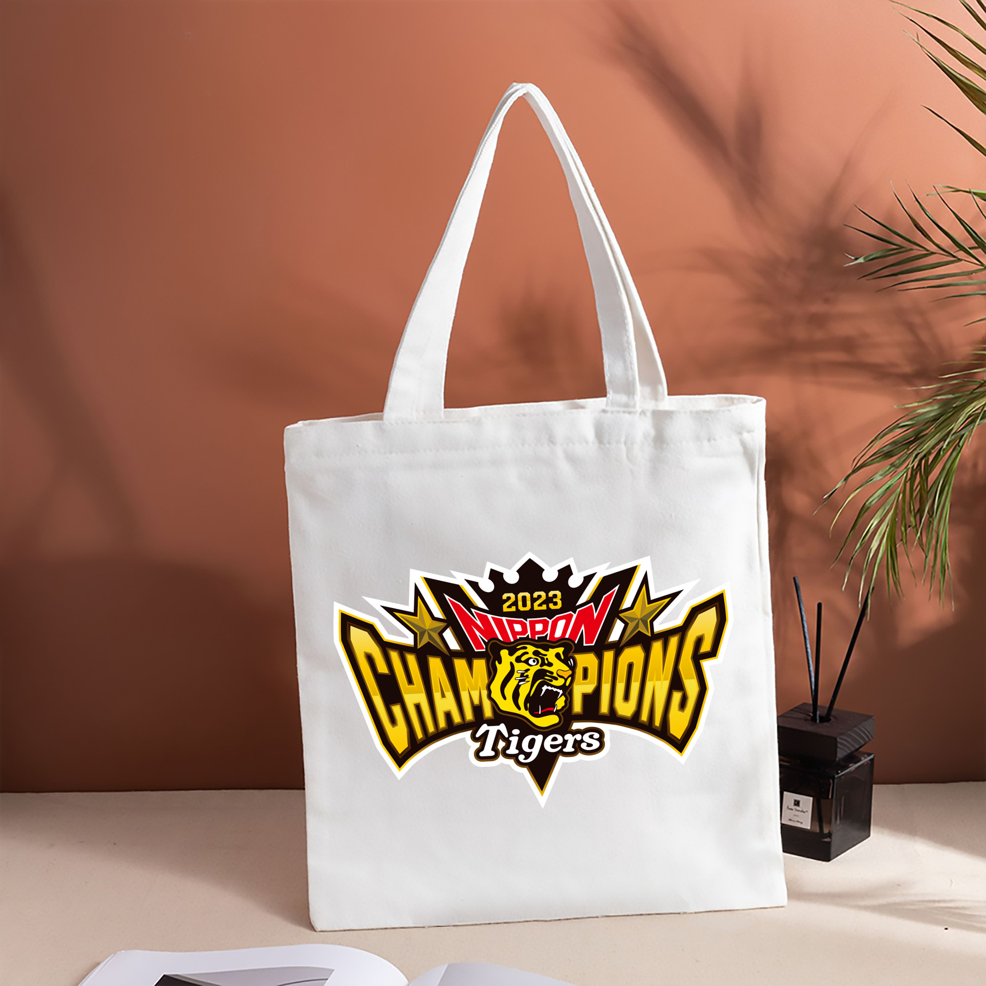 HANSHIN TIGERS 2023 NIPPON CHAMPIONS ORIGINAL EMBLEM APPLICATION BACKGROUND Logo