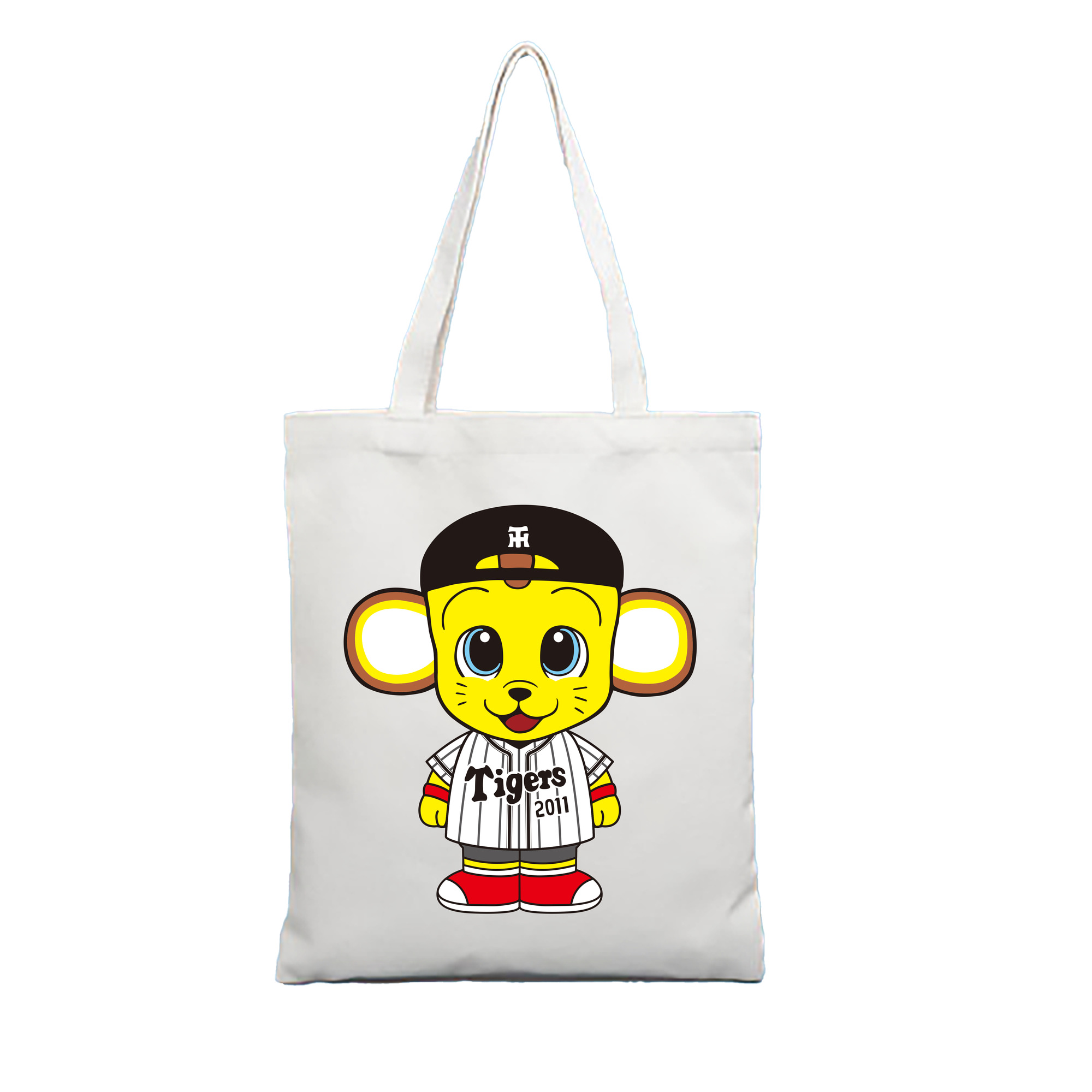 HANSHIN TIGERS MASCOT KITA APPLICATION KID STAND 2015 Logo - 縦型キャンバス手提げバッグ（トートバッグ） ・ キャンバス素材 ・ ショッピング用 ・ 軽量 丈夫 お手入れ簡単