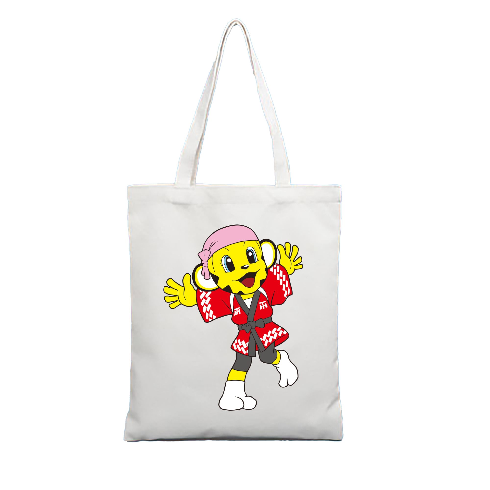HANSHIN TIGERS MASCOT LUCKY APPLICATION YUKATA Logo - 縦型キャンバス手提げバッグ（トートバッグ） ・ キャンバス素材 ・ ショッピング用 ・ 軽量 丈夫 お手入れ簡単