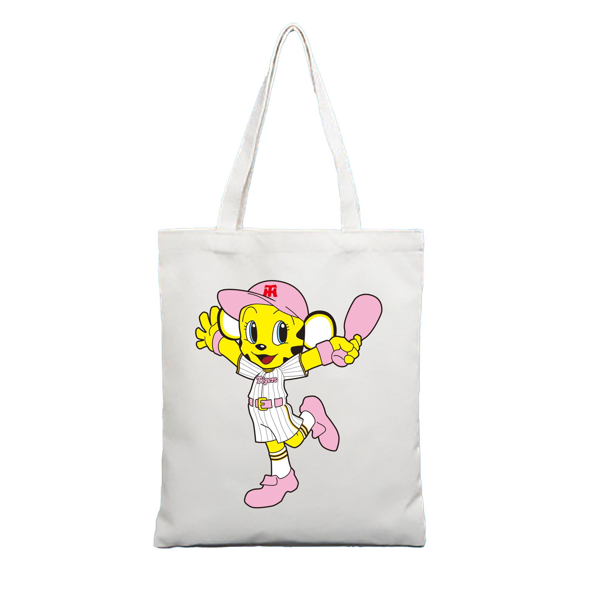 HANSHIN TIGERS MASCOT LUCKY 2022 HOME UNIFORM ORIGINAL Logo - 縦型キャンバス手提げバッグ（トートバッグ） ・ キャンバス素材 ・ ショッピング用 ・ 軽量 丈夫 お手入れ簡単