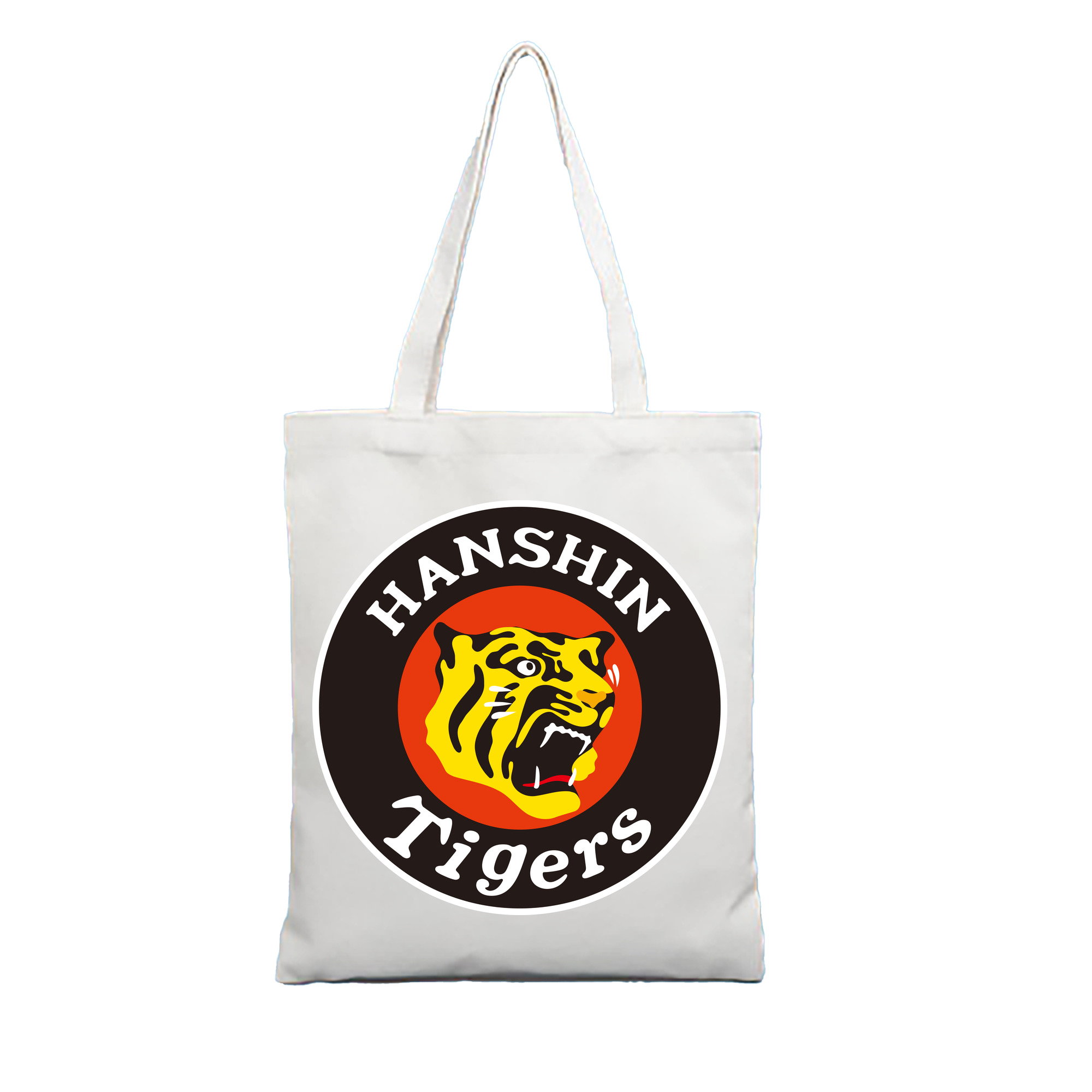HANSHIN TIGERS EMBLEM ORIGINAL Logo - 縦型キャンバス手提げバッグ（トートバッグ） ・ キャンバス素材 ・ ショッピング用 ・ 軽量 丈夫 お手入れ簡単