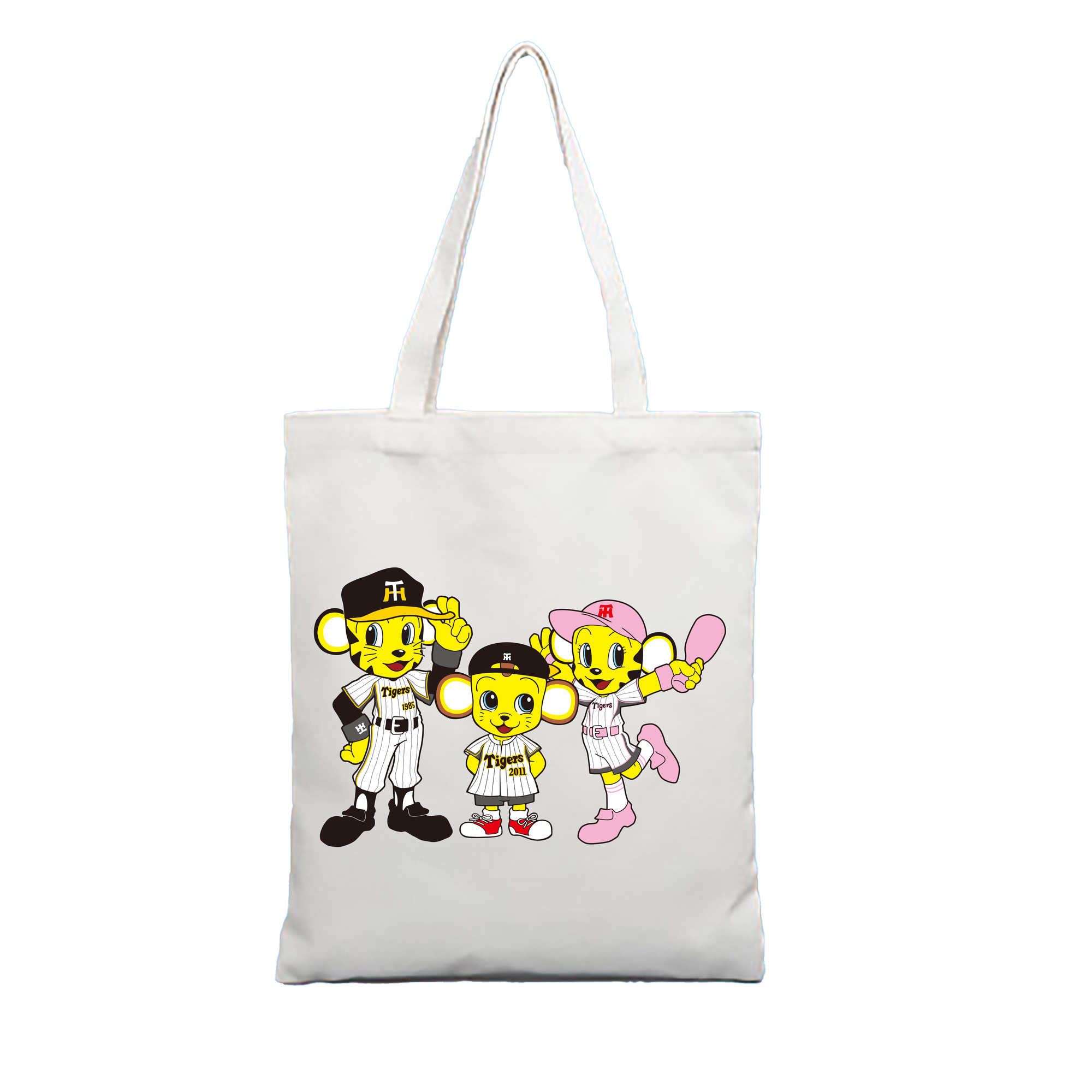 HANSHIN TIGERS MASCOT TO-LUCKY LUCKY KITA 2007 2011 Logo - 縦型キャンバス手提げバッグ（トートバッグ） ・ キャンバス素材 ・ ショッピング用 ・ 軽量 丈夫 お手入れ簡単