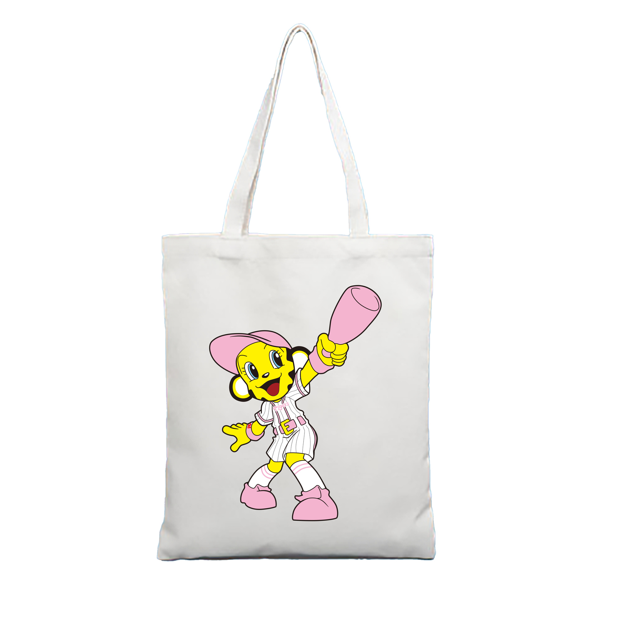 HANSHIN TIGERS MASCOT LUCKY APPLICATION INDICATION BALLOON 2015 Logo - 縦型キャンバス手提げバッグ（トートバッグ） ・ キャンバス素材 ・ ショッピング用 ・ 軽量 丈夫 お手入れ簡単