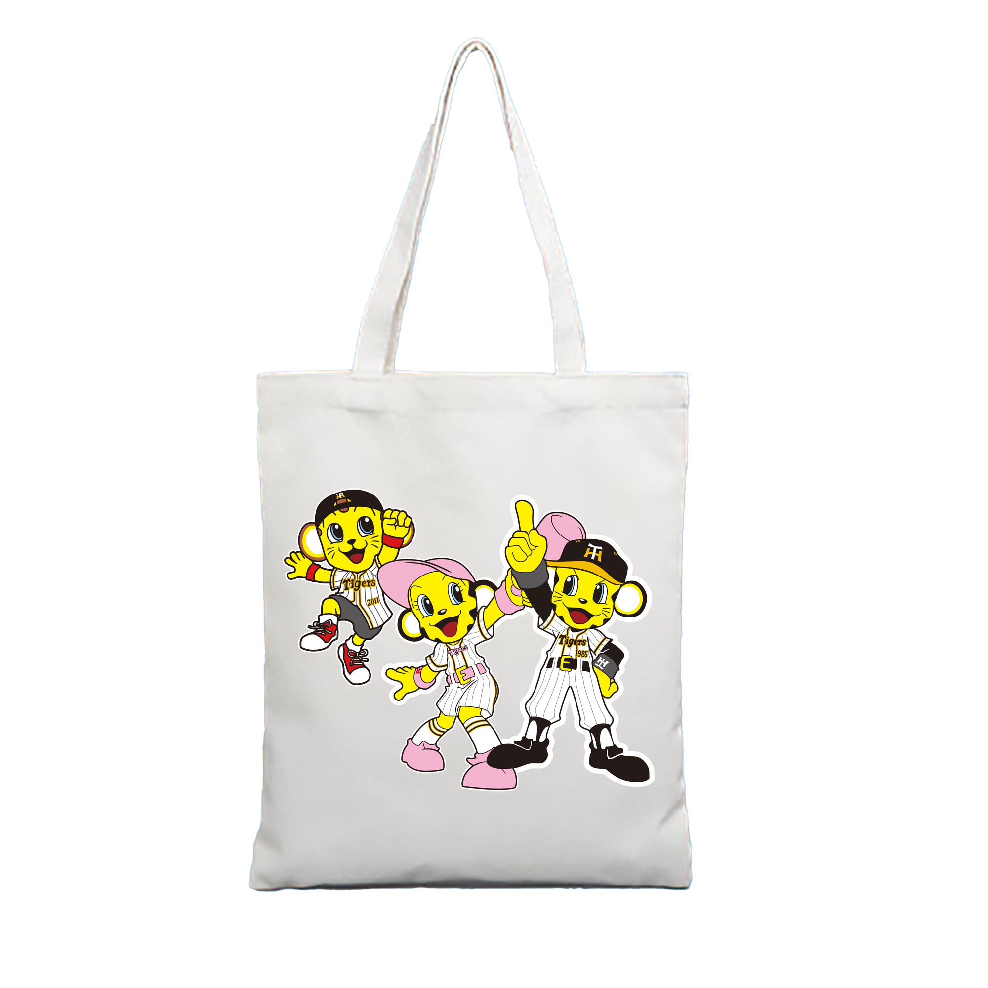 HANSHIN TIGERS MASCOT TO-LUCKY LUCKY KEYTA APPLICATION DREAM Logo - 縦型キャンバス手提げバッグ（トートバッグ） ・ キャンバス素材 ・ ショッピング用 ・ 軽量 丈夫 お手入れ簡単