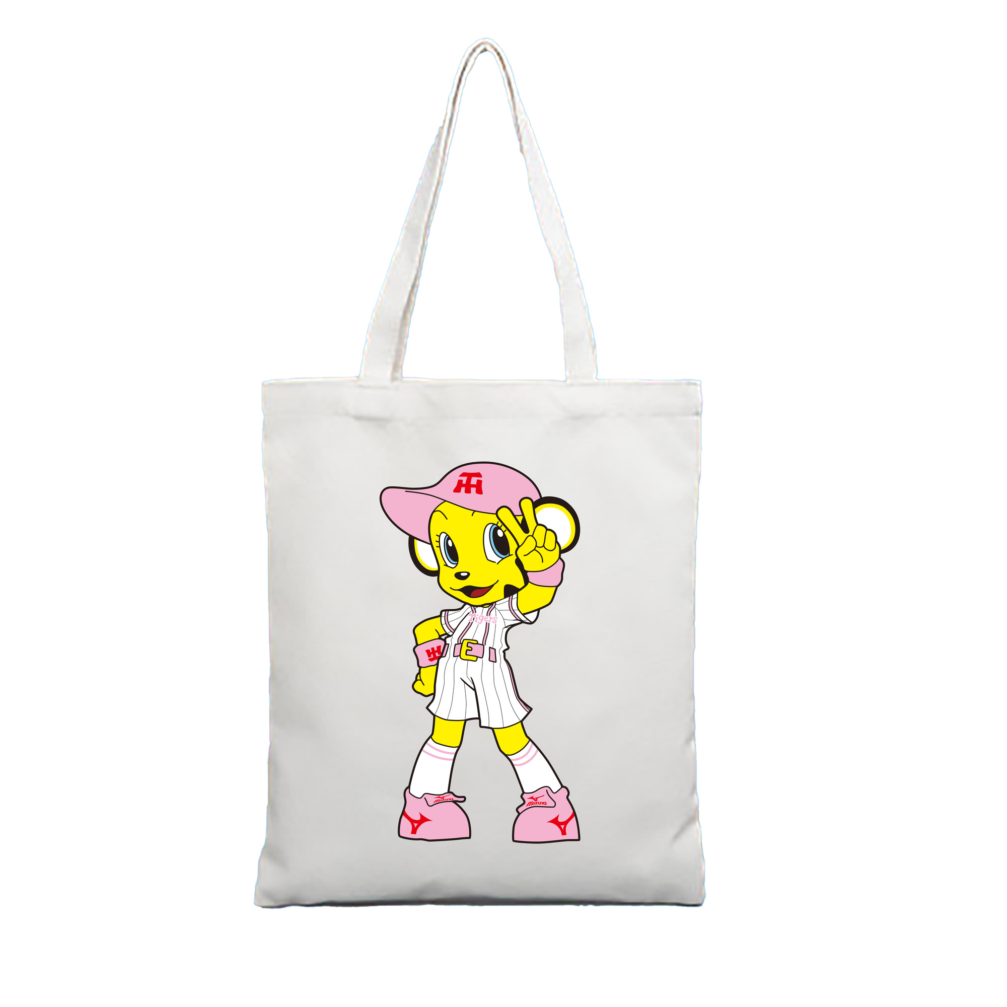 HANSHIN TIGERS MASCOT LUCKY APPLICATION Logo - 縦型キャンバス手提げバッグ（トートバッグ） ・ キャンバス素材 ・ ショッピング用 ・ 軽量 丈夫 お手入れ簡単