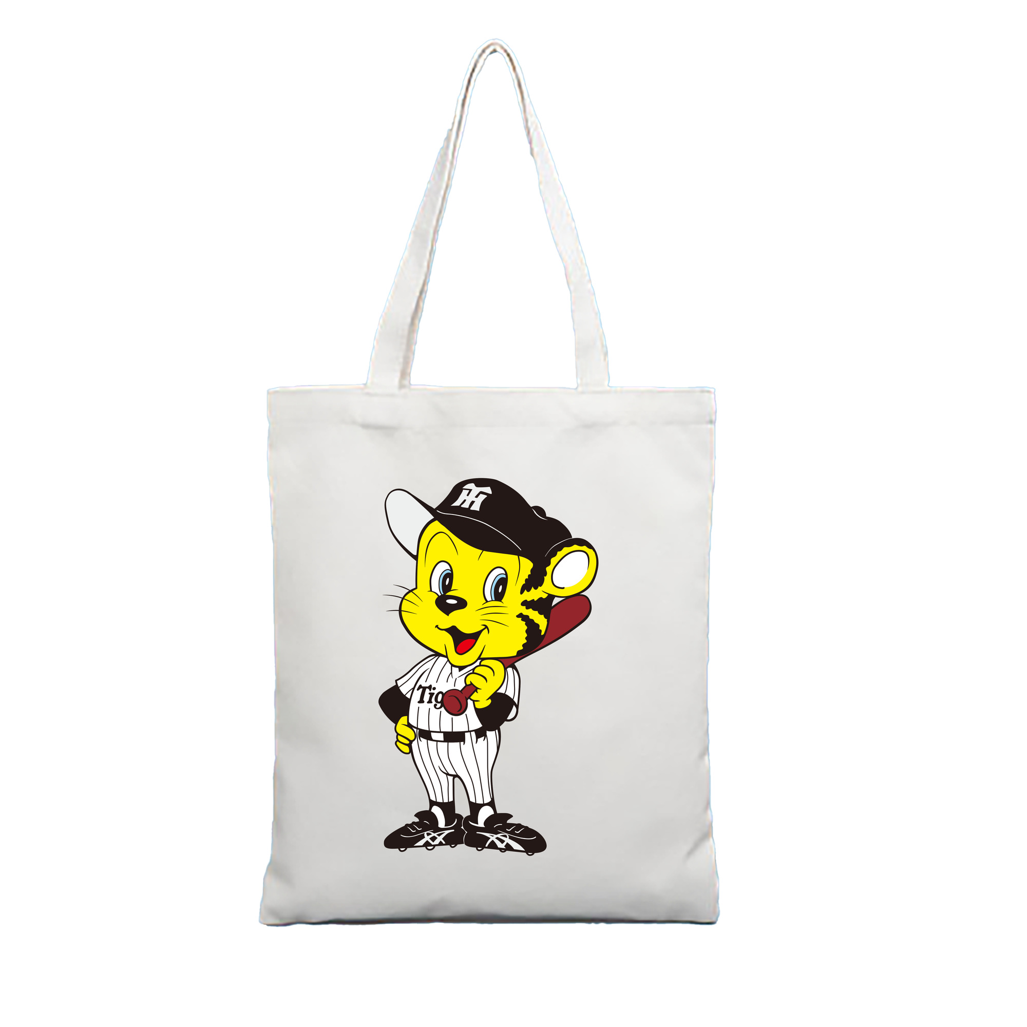 HANSHIN TIGERS MASCOT TO-LUCKY OLD ORIGINAL Logo - 縦型キャンバス手提げバッグ（トートバッグ） ・ キャンバス素材 ・ ショッピング用 ・ 軽量 丈夫 お手入れ簡単