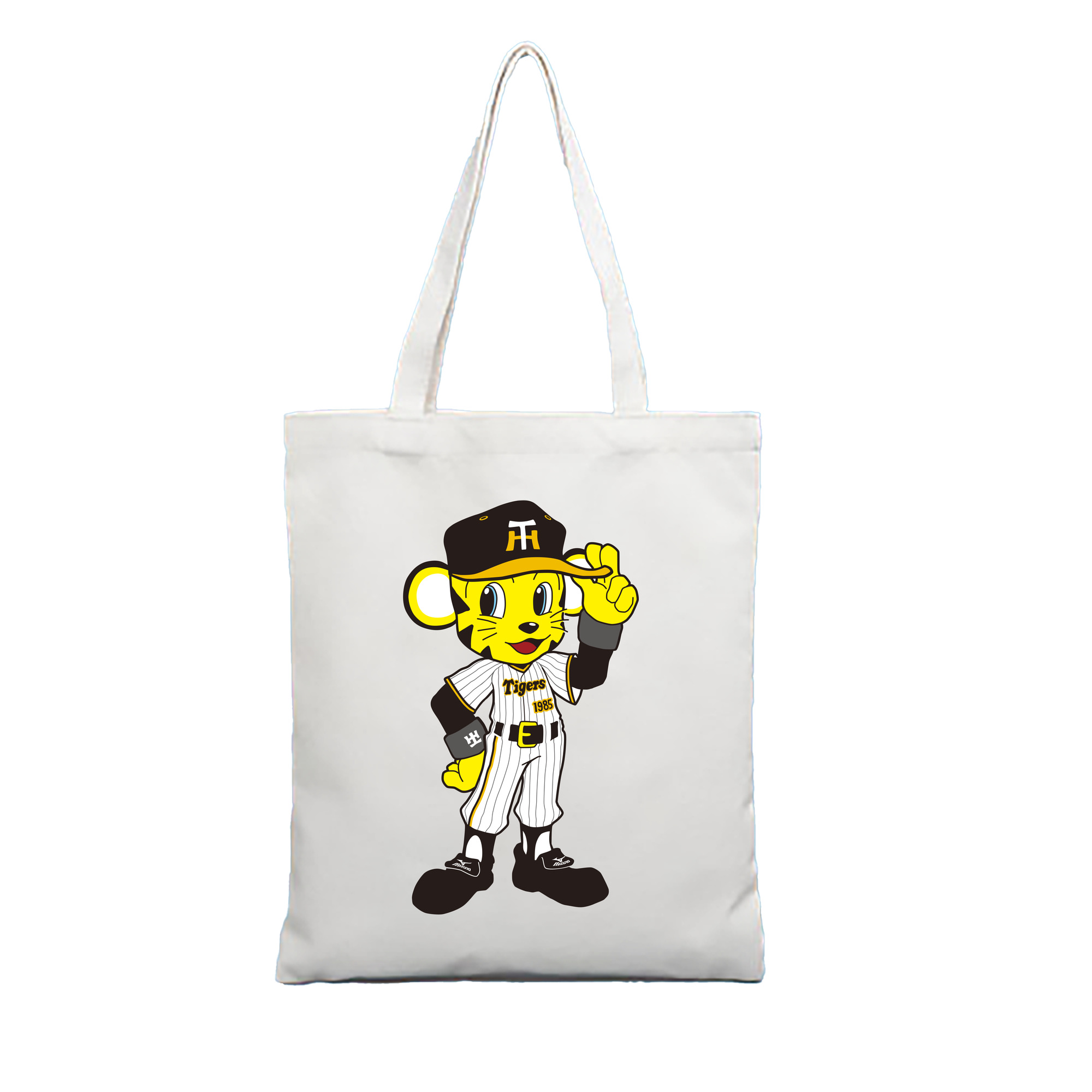 HANSHIN TIGERS MASCOT TO-LUCKY 2022 HOME UNIFORM ORIGINAL MIZNO SPONSOR Logo - 縦型キャンバス手提げバッグ（トートバッグ） ・ キャンバス素材 ・ ショッピング用 ・ 軽量 丈夫 お手入れ簡単