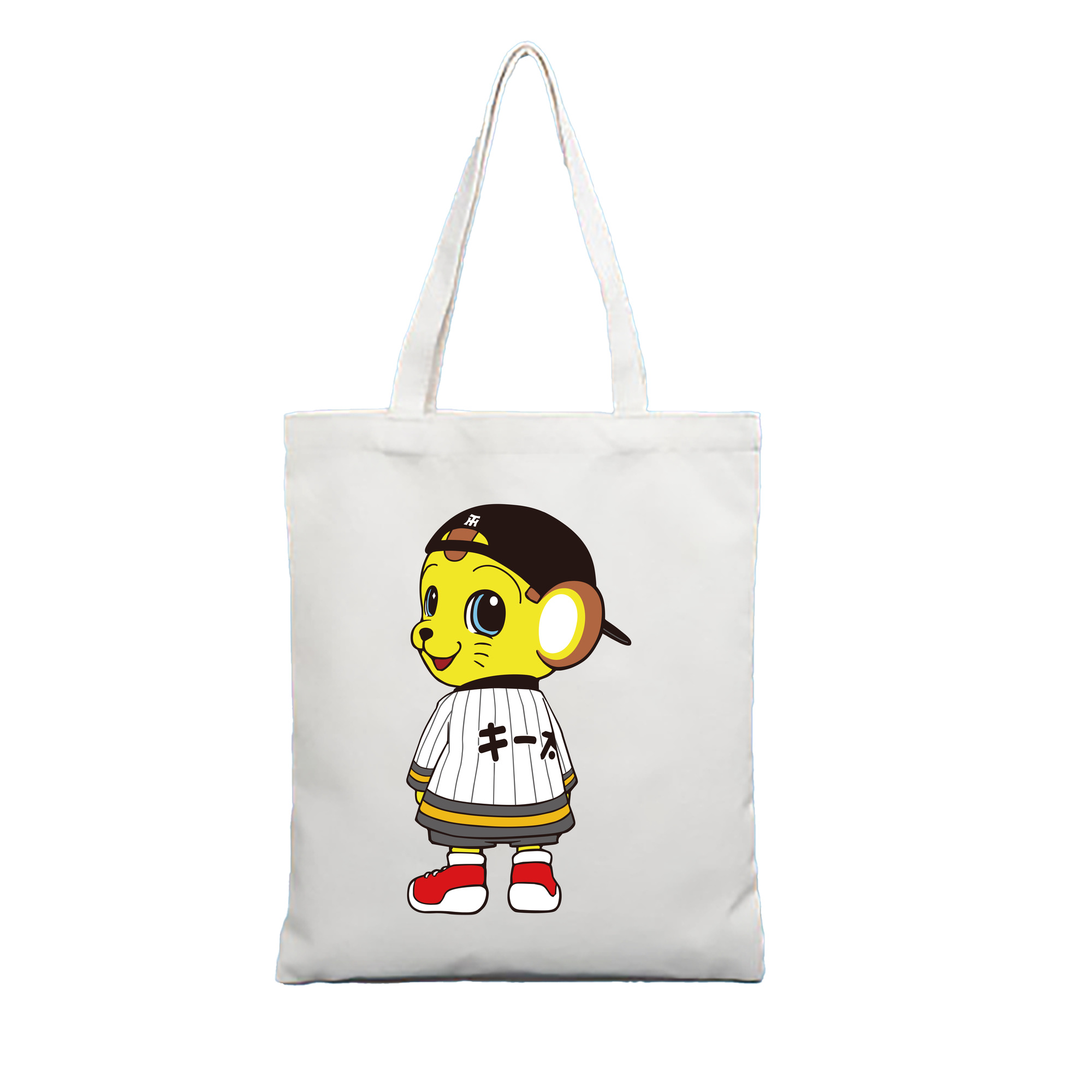 HANSHIN TIGERS MASCOT KITA APPLICATION TURN AROUND 2017 Logo - 縦型キャンバス手提げバッグ（トートバッグ） ・ キャンバス素材 ・ ショッピング用 ・ 軽量 丈夫 お手入れ簡単