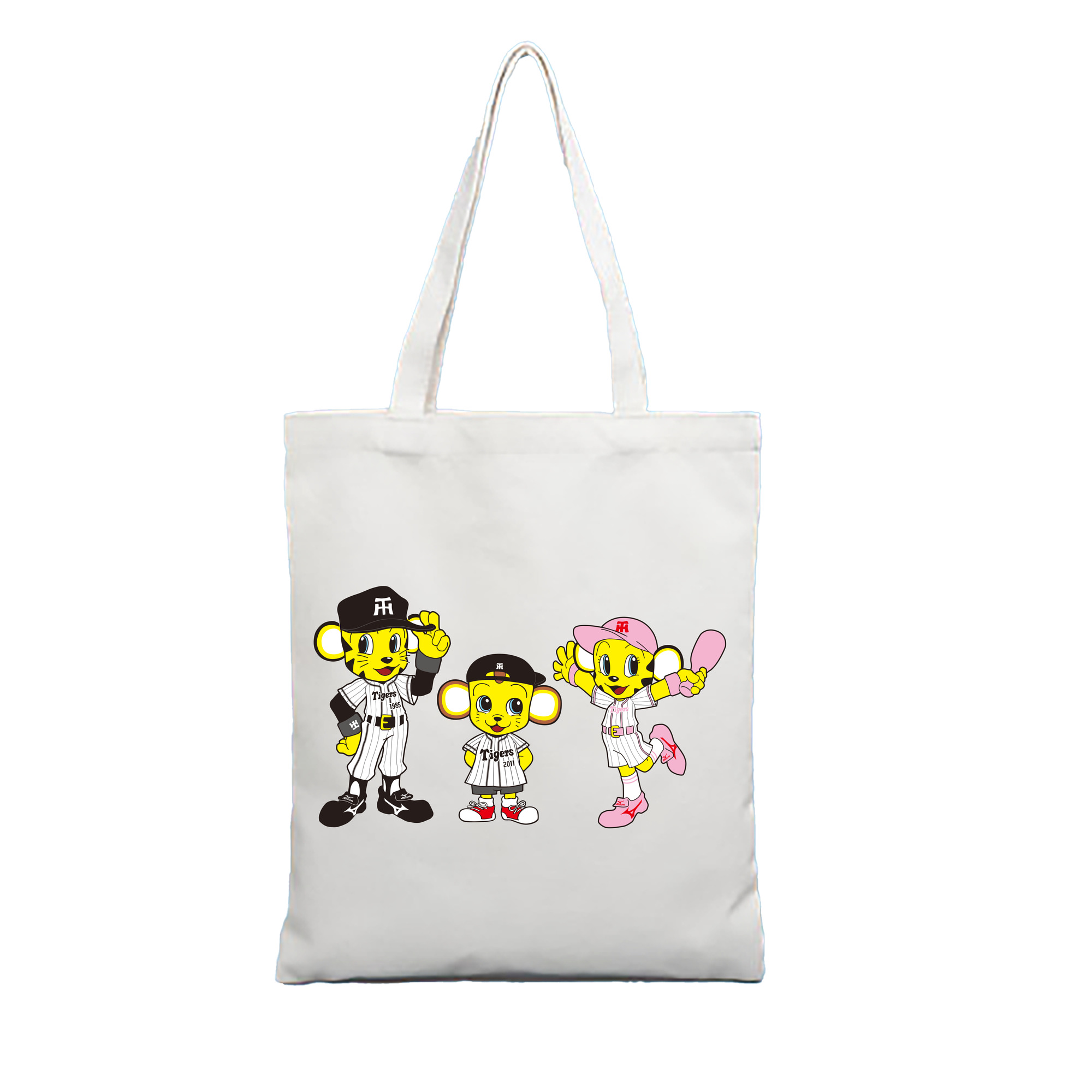 HANSHIN TIGERS MASCOT TO-LUCKY LUCKY KITA 2015 2017 Logo - 縦型キャンバス手提げバッグ（トートバッグ） ・ キャンバス素材 ・ ショッピング用 ・ 軽量 丈夫 お手入れ簡単