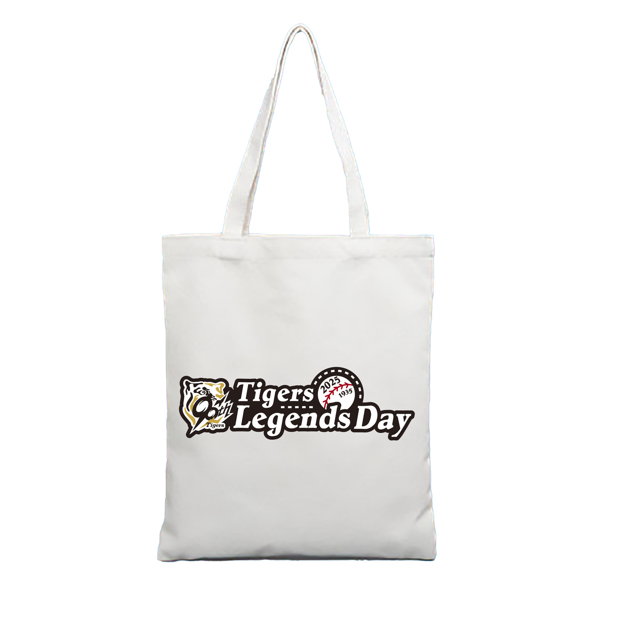 HANSHIN TIGERS TIGERS LEGENDS DAY 1935 2025 Logo - 縦型キャンバス手提げバッグ（トートバッグ） ・ キャンバス素材 ・ ショッピング用 ・ 軽量 丈夫 お手入れ簡単