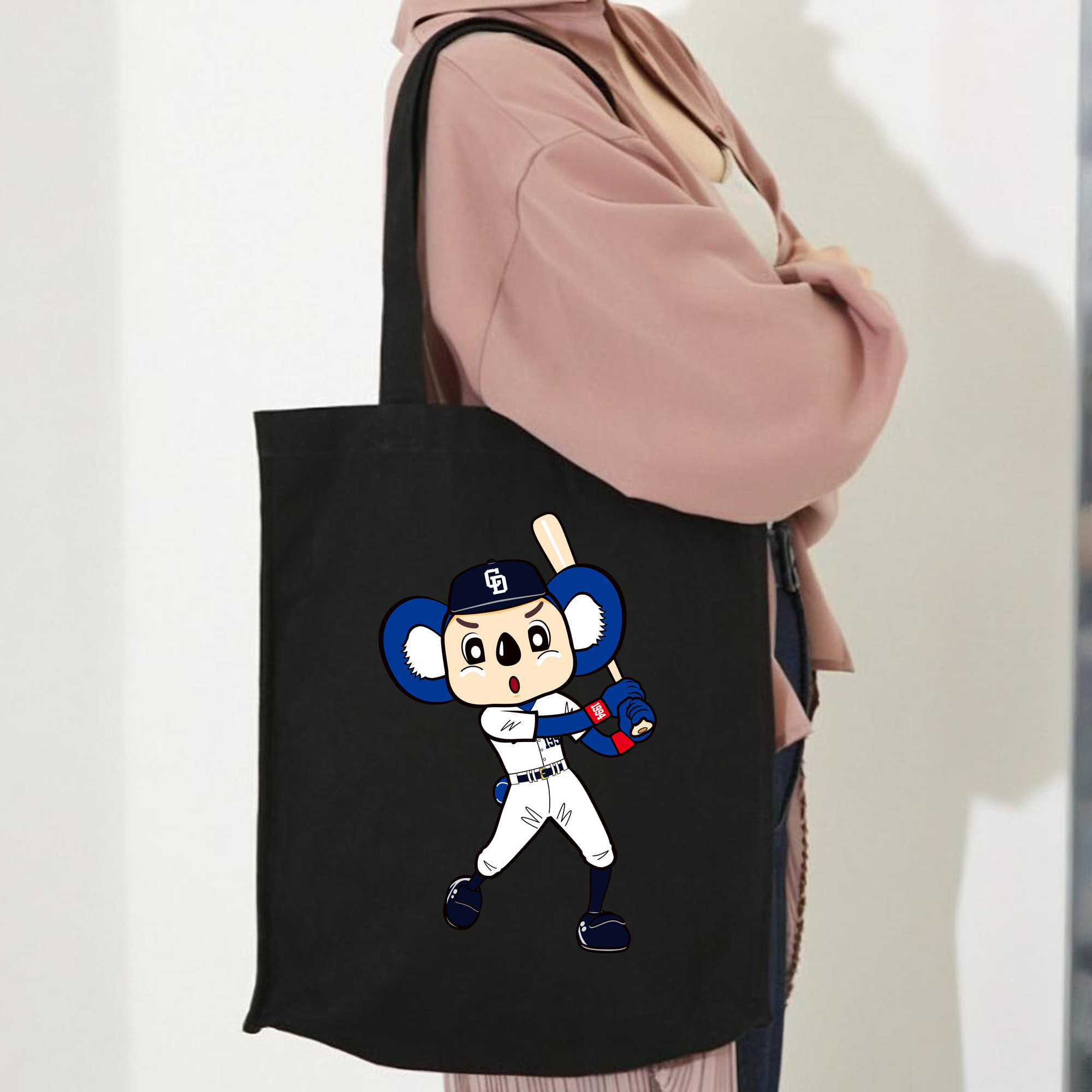 CHUNICHI DRAGONS MASCOT DOALA 2014 2016 HOME UNIFORM APPLICATION BATTING Logo 1