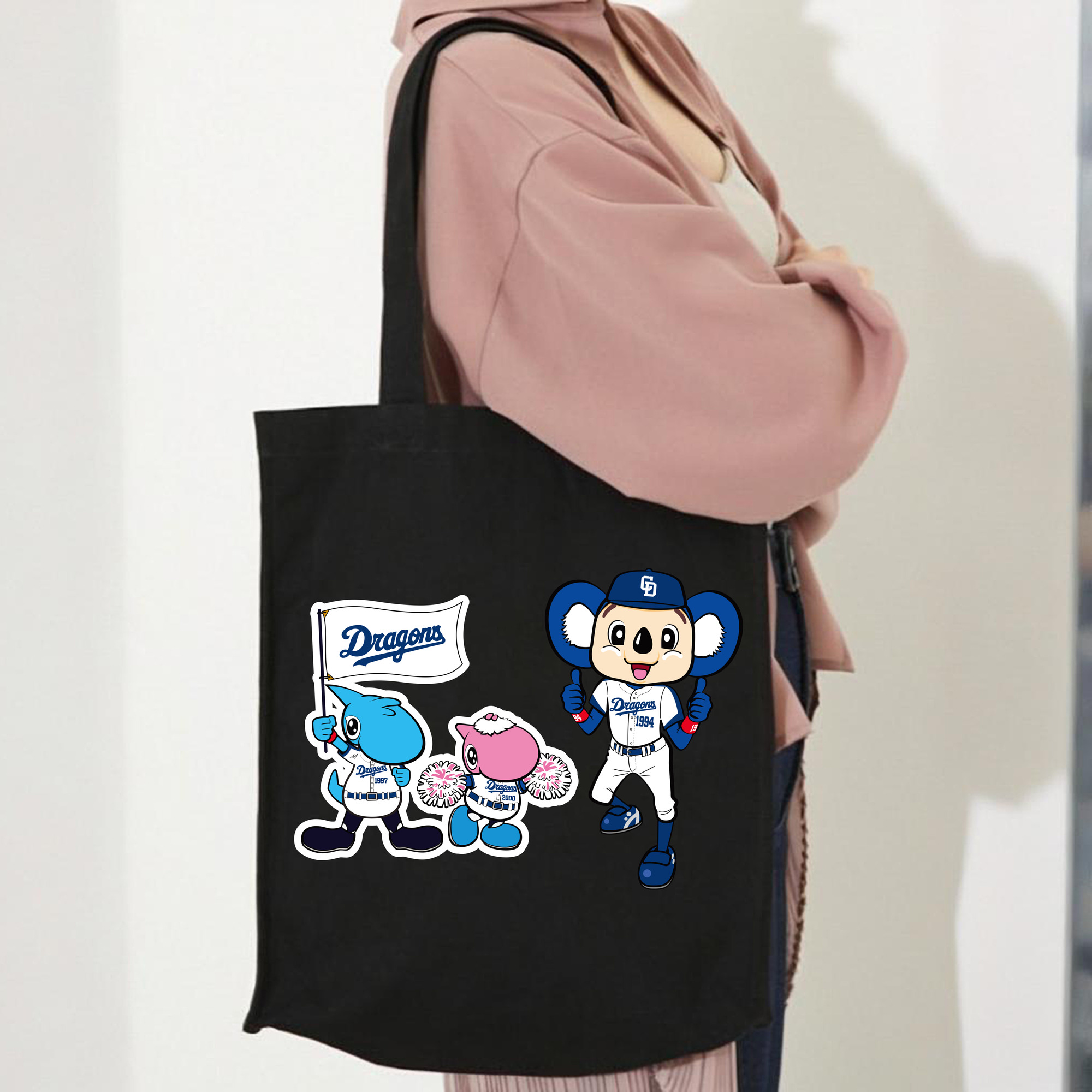 CHUNICHI DRAGONS MASCOT SHAOLON PAOLON DOALA APPLICATION FLAG Logo