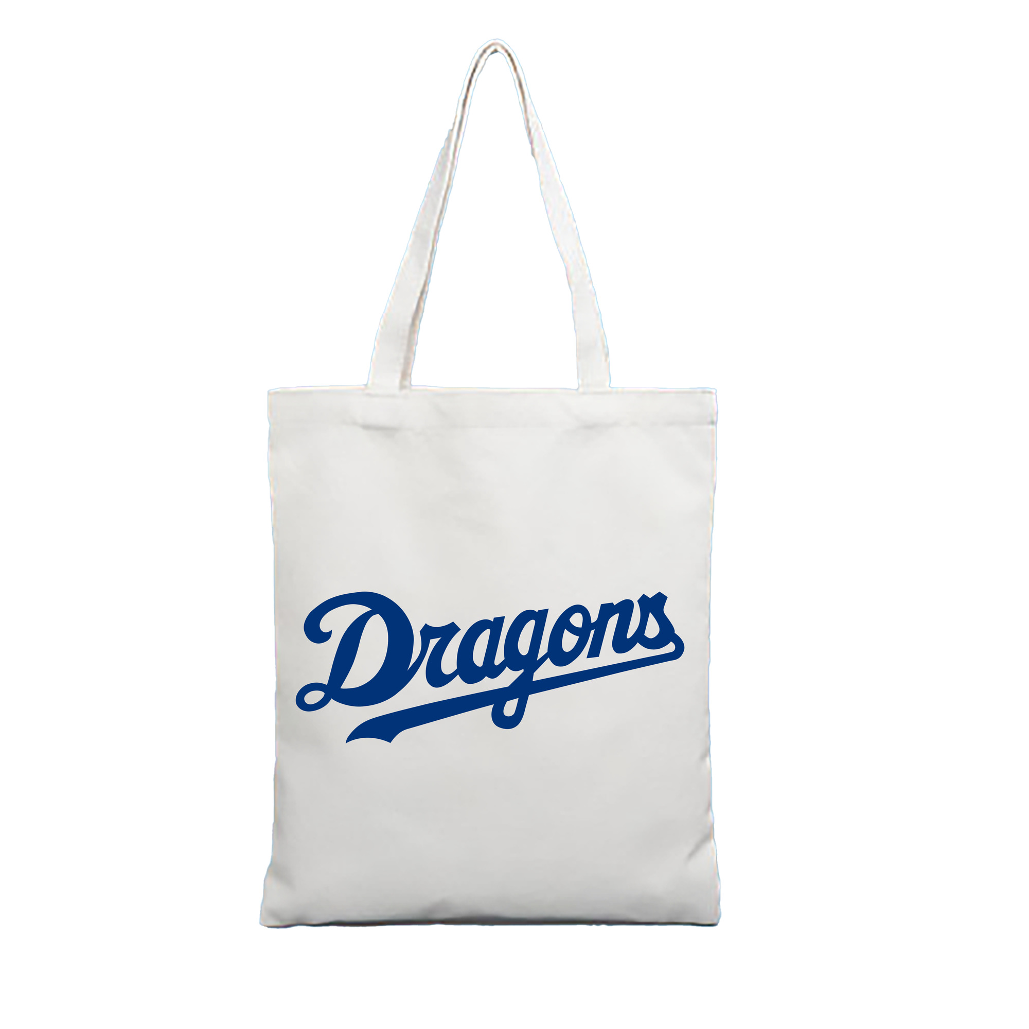 CHUNICHI DRAGONS WORDMARK Logo - 縦型キャンバス手提げバッグ（トートバッグ） ・ キャンバス素材 ・ ショッピング用 ・ 軽量 丈夫 お手入れ簡単