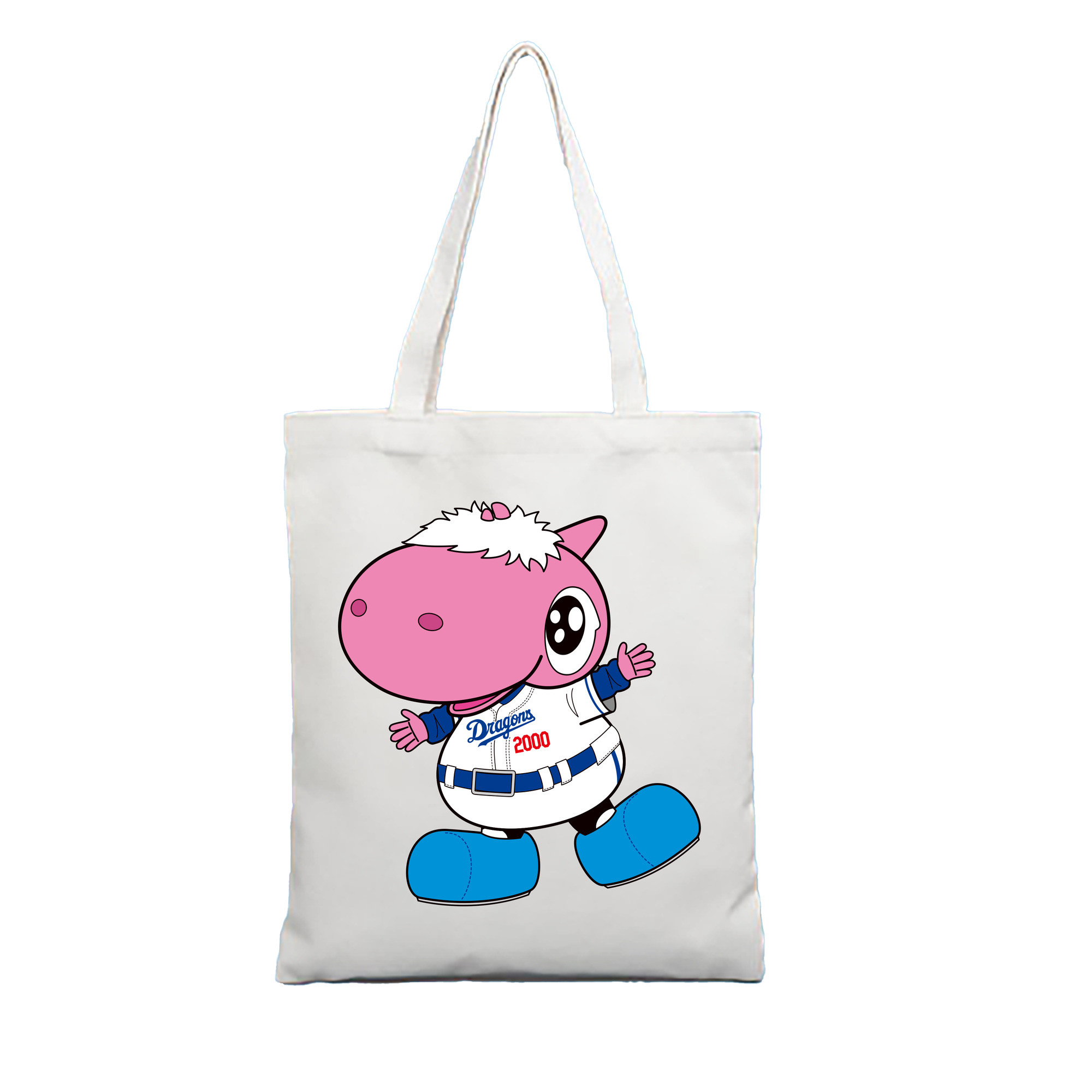 CHUNICHI DRAGONS MASCOT PAOLON 2023 HOME UNIFORM APPLICATION GREETING Logo - 縦型キャンバス手提げバッグ（トートバッグ） ・ キャンバス素材 ・ ショッピング用 ・ 軽量 丈夫 お手入れ簡単