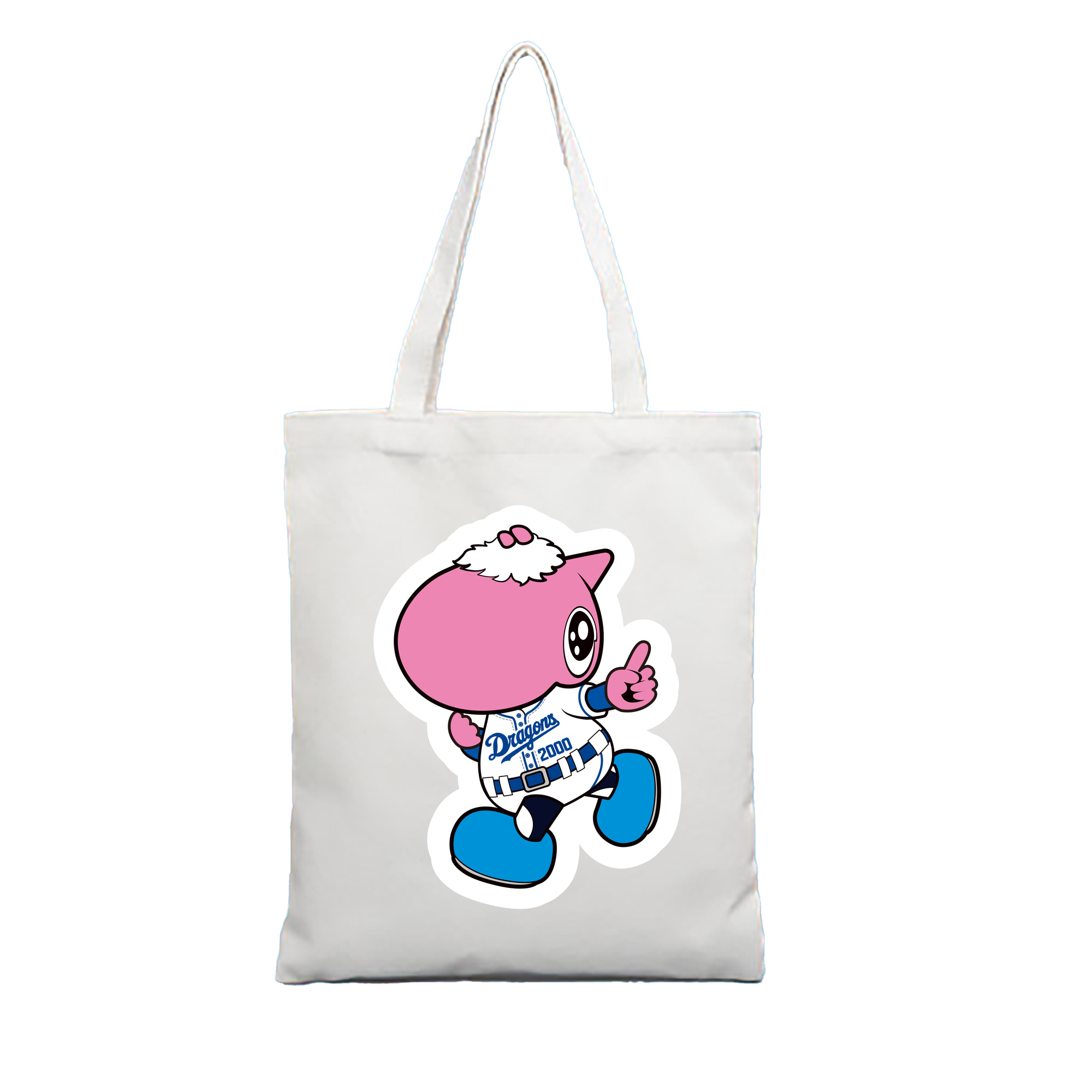 CHUNICHI DRAGONS MASCOT PAOLON 2019 2022 Logo - 縦型キャンバス手提げバッグ（トートバッグ） ・ キャンバス素材 ・ ショッピング用 ・ 軽量 丈夫 お手入れ簡単