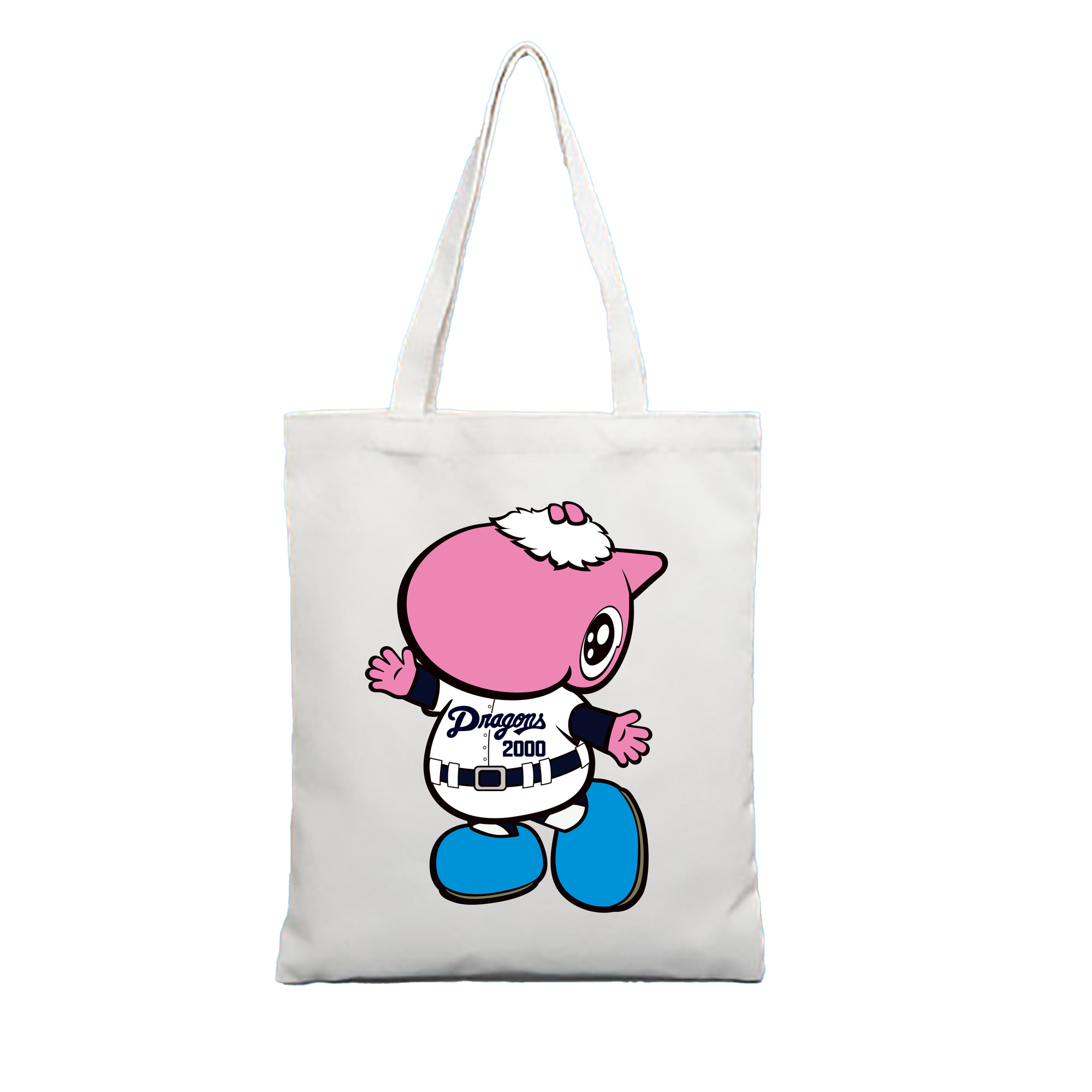 CHUNICHI DRAGONS MASCOT PAOLON 2014 2016 Logo - 縦型キャンバス手提げバッグ（トートバッグ） ・ キャンバス素材 ・ ショッピング用 ・ 軽量 丈夫 お手入れ簡単