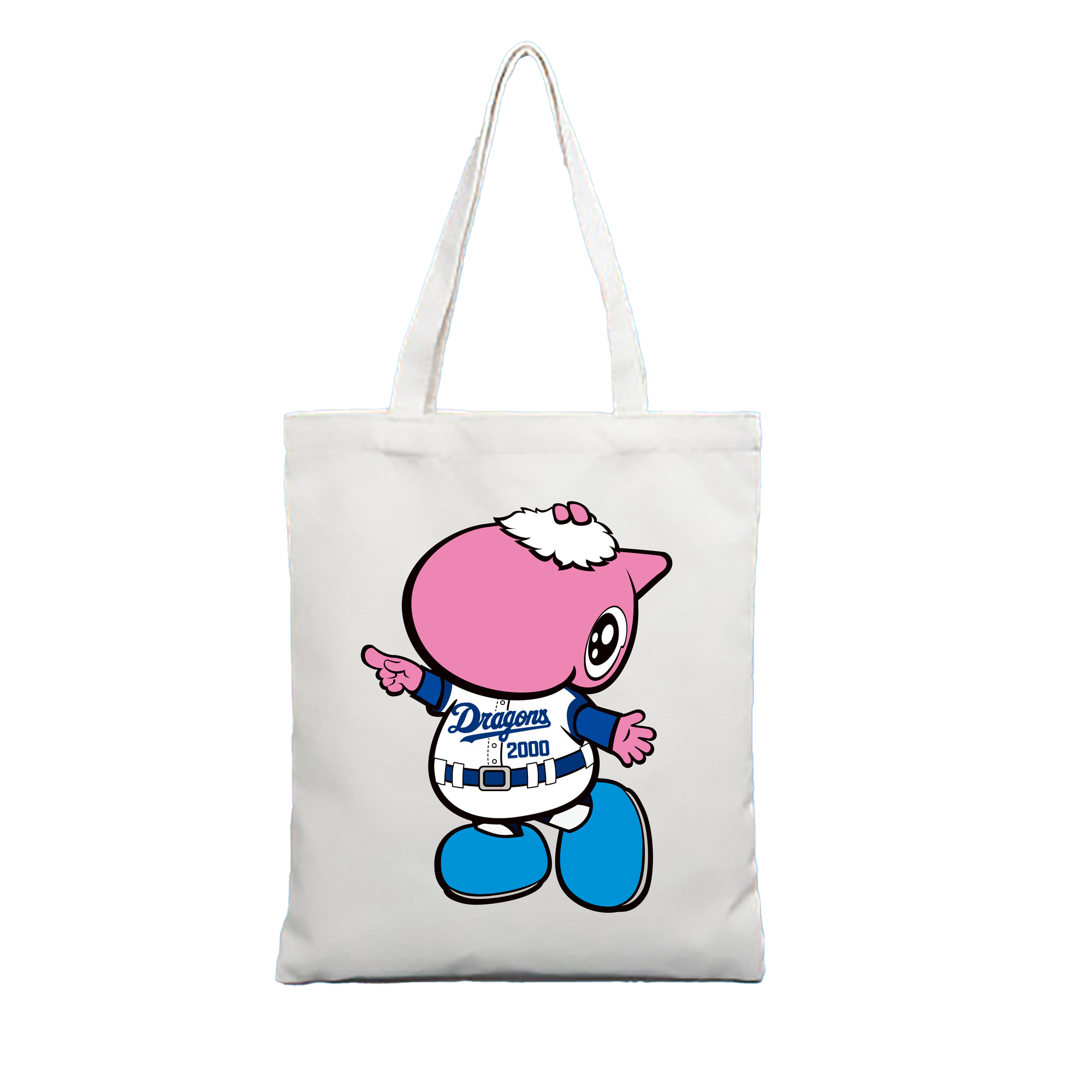 CHUNICHI DRAGONS MASCOT PAOLON 2017 2018 Logo - 縦型キャンバス手提げバッグ（トートバッグ） ・ キャンバス素材 ・ ショッピング用 ・ 軽量 丈夫 お手入れ簡単