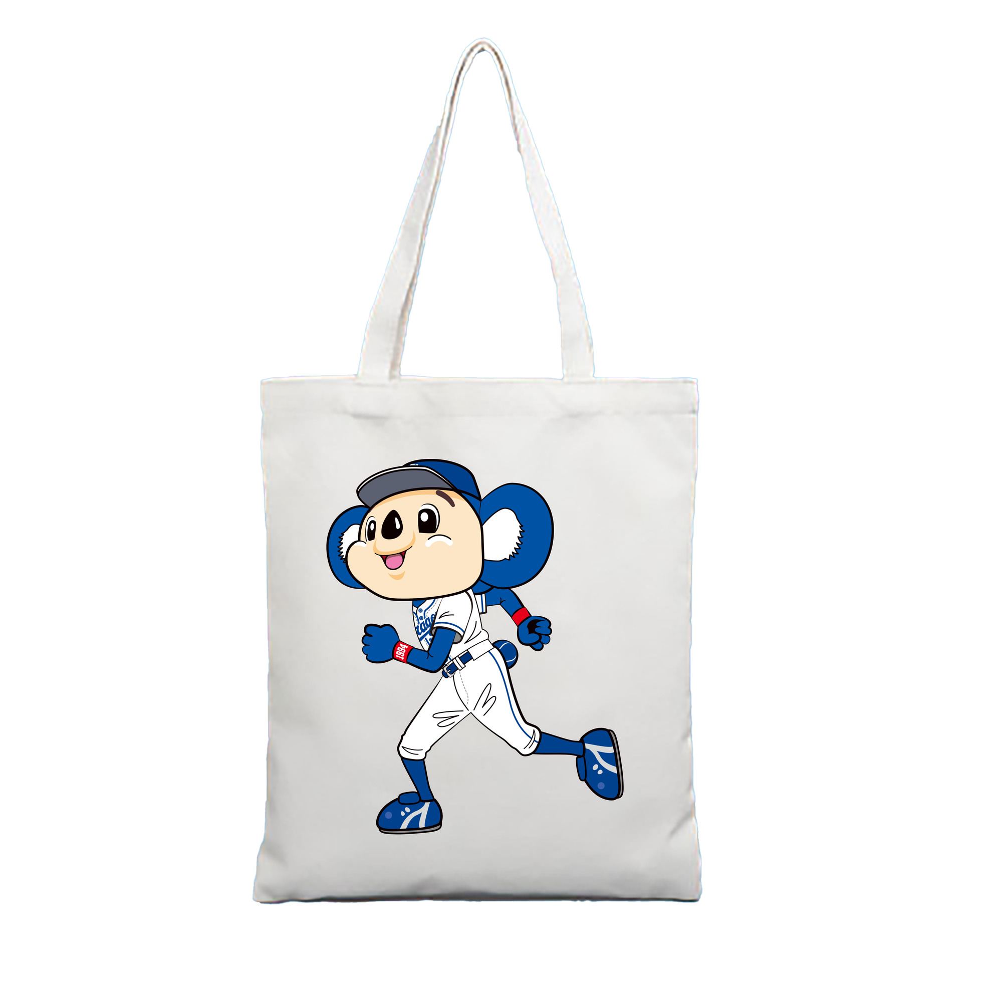 CHUNICHI DRAGONS MASCOT DOALA APPLICATION RUNNING Logo - 縦型キャンバス手提げバッグ（トートバッグ） ・ キャンバス素材 ・ ショッピング用 ・ 軽量 丈夫 お手入れ簡単