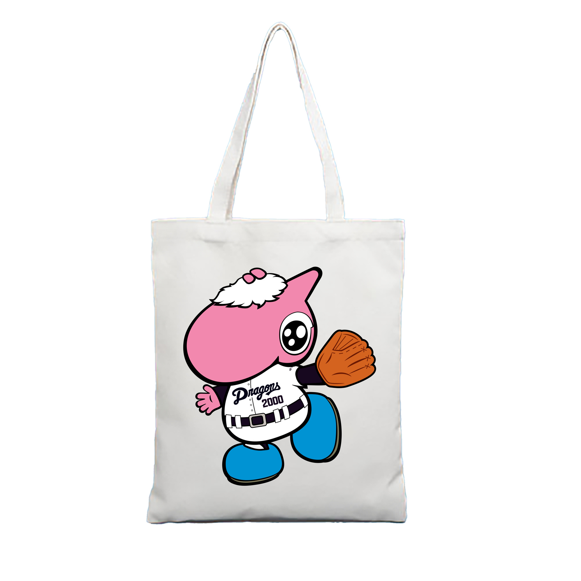 CHUNICHI DRAGONS MASCOT PAOLON 2014 2016 HOME UNIFORM APPLICATION GLOVE WELCOME Logo - 縦型キャンバス手提げバッグ（トートバッグ） ・ キャンバス素材 ・ ショッピング用 ・ 軽量 丈夫 お手入れ簡単