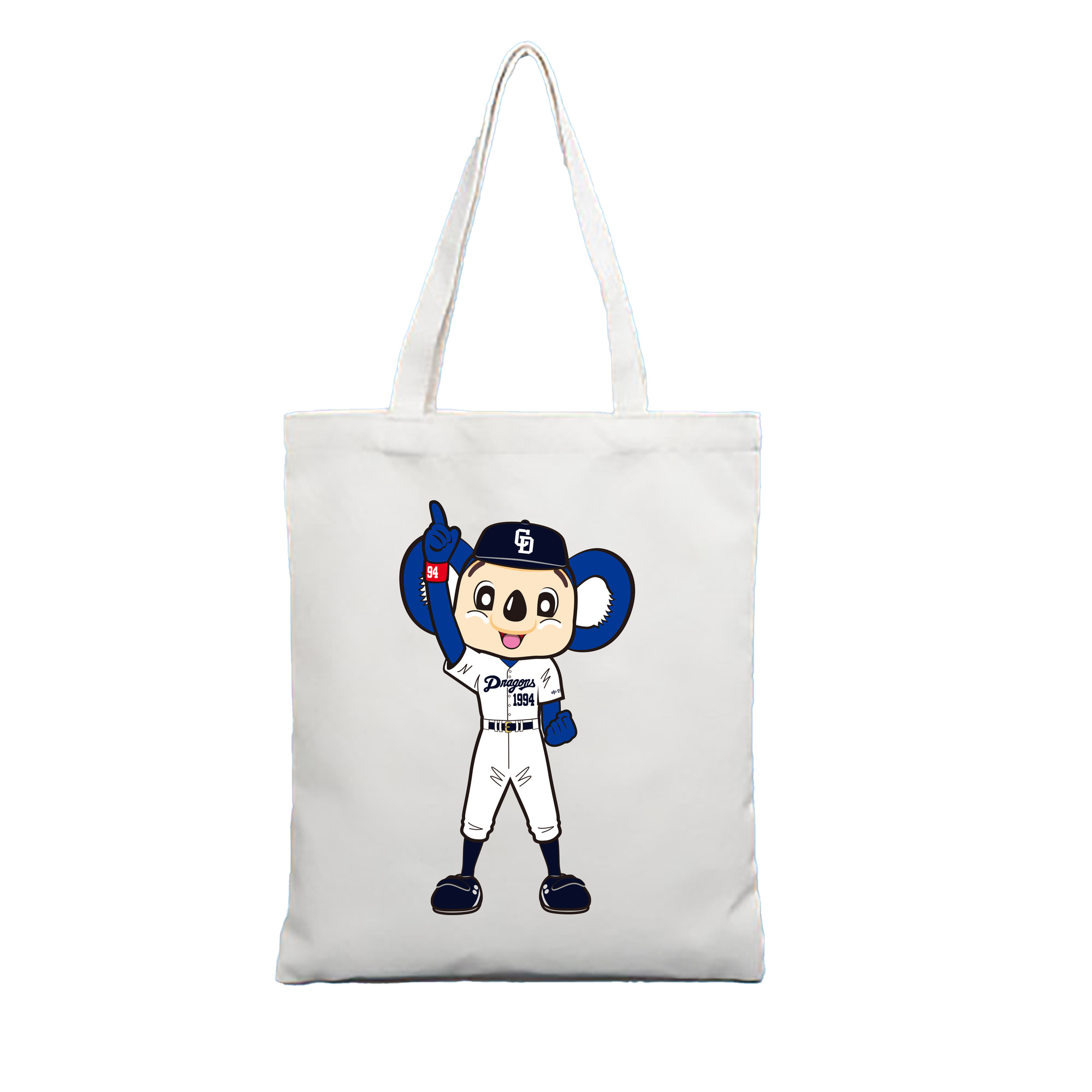CHUNICHI DRAGONS MASCOT DOALA 2014 2016 HOME UNIFORM APPLICATION FIRST INDICATION Logo - 縦型キャンバス手提げバッグ（トートバッグ） ・ キャンバス素材 ・ ショッピング用 ・ 軽量 丈夫 お手入れ簡単
