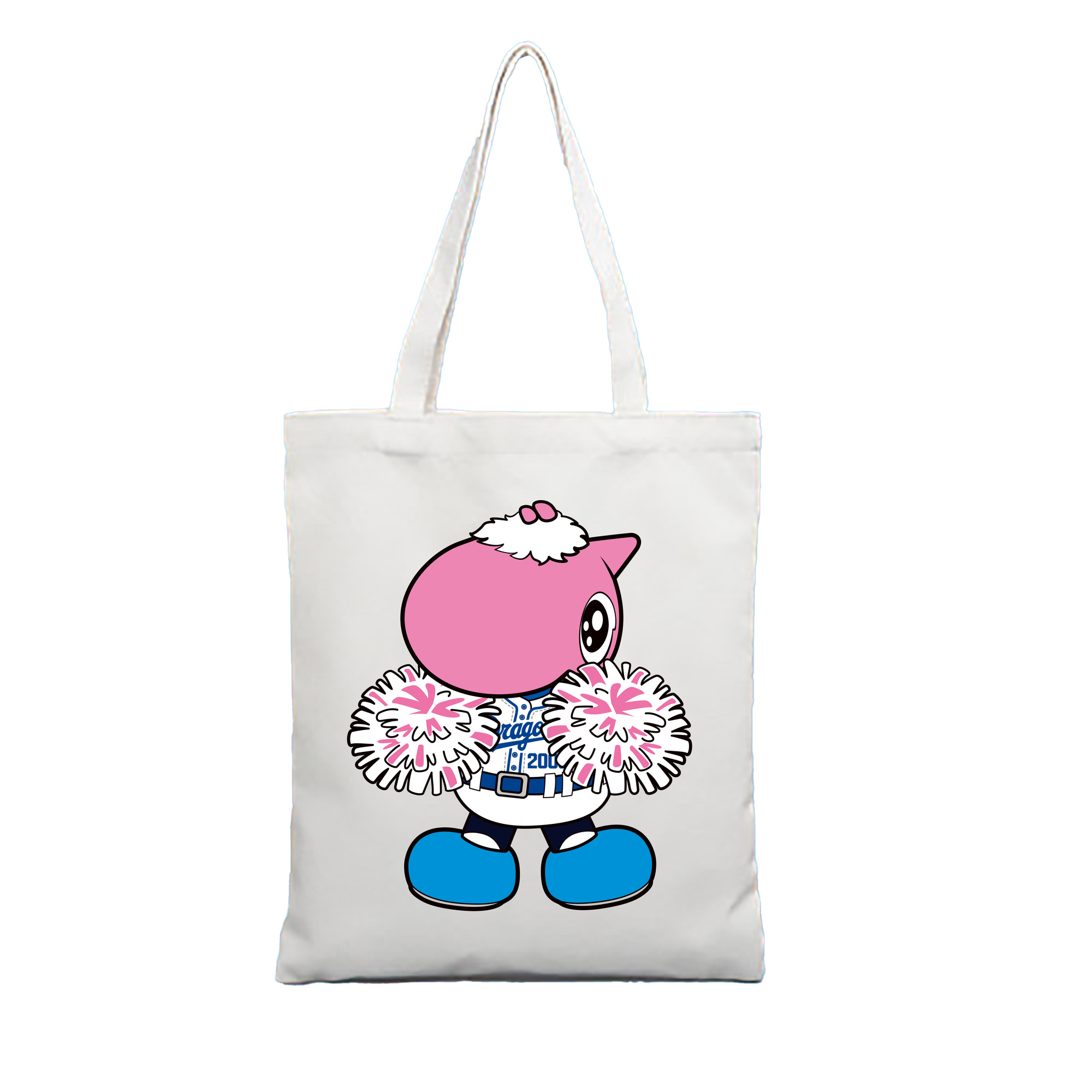 CHUNICHI DRAGONS MASCOT PAOLON APPLICATION CHEER ORIGINAL Logo - 縦型キャンバス手提げバッグ（トートバッグ） ・ キャンバス素材 ・ ショッピング用 ・ 軽量 丈夫 お手入れ簡単