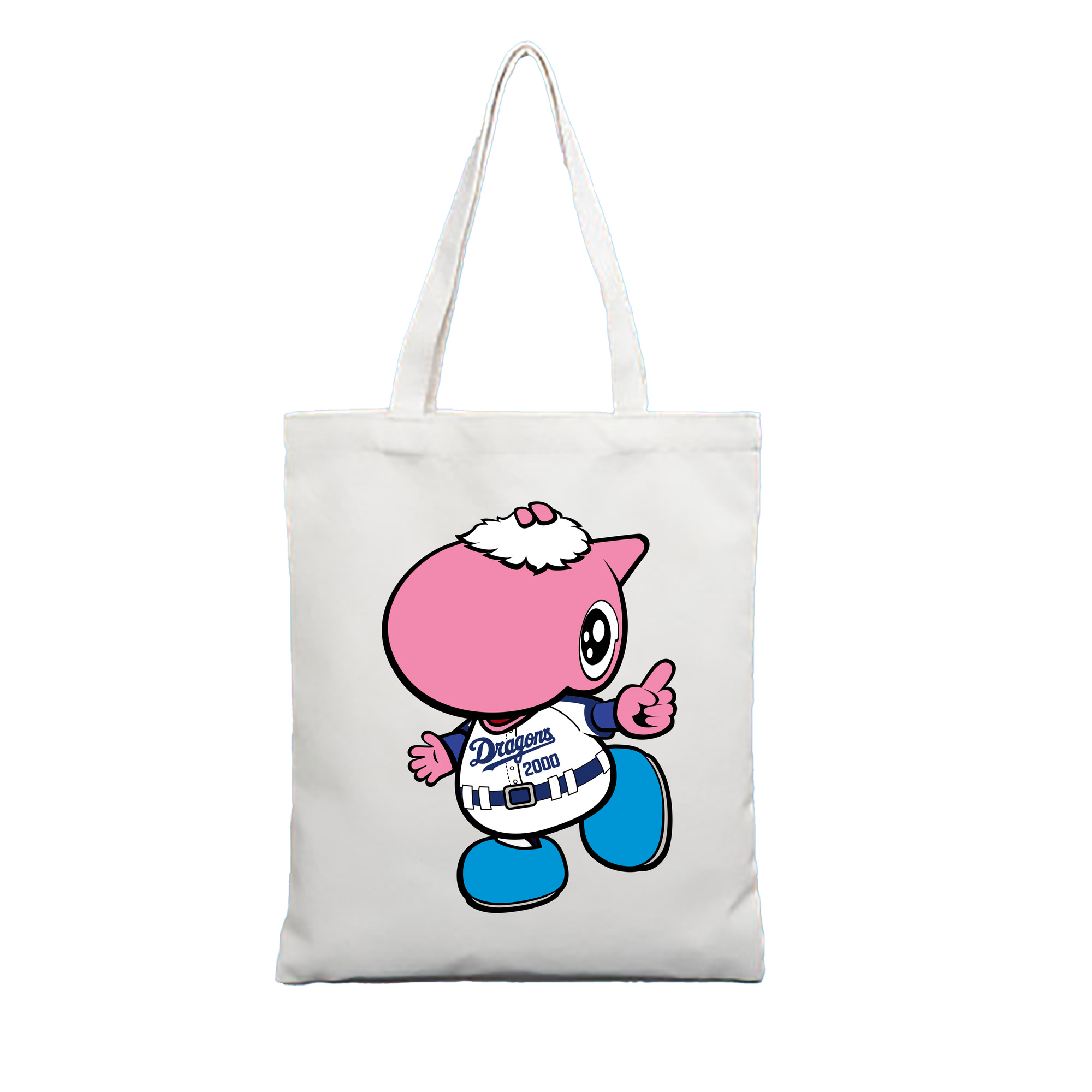 CHUNICHI DRAGONS MASCOT PAOLON APPLICATION 2017 2018 HOME UNIFORM INDICATE Logo - 縦型キャンバス手提げバッグ（トートバッグ） ・ キャンバス素材 ・ ショッピング用 ・ 軽量 丈夫 お手入れ簡単