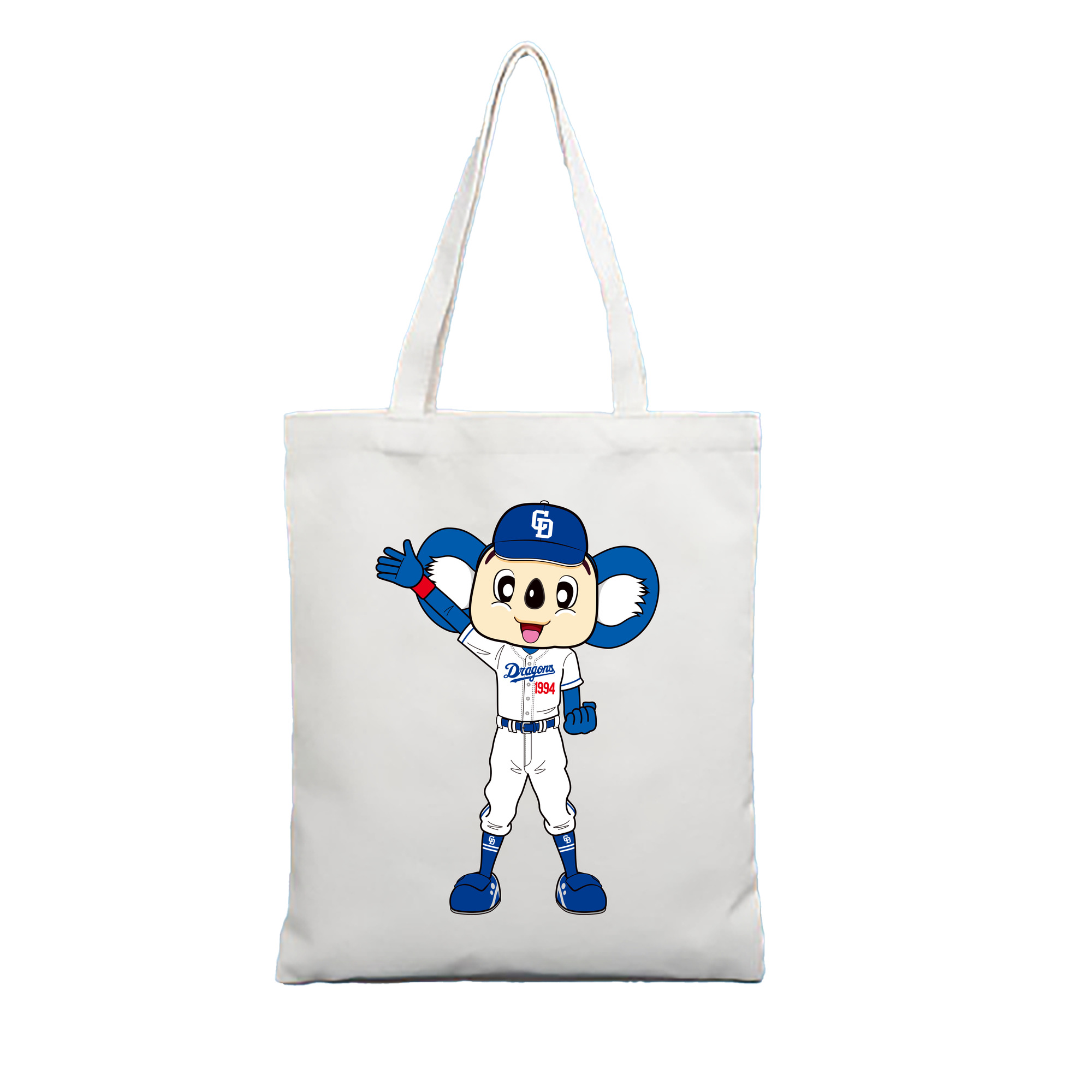 CHUNICHI DRAGONS MASCOT DOALA 2023 HOME UNIFORM APPLICATION WELCOME CONGRATULATION Logo - 縦型キャンバス手提げバッグ（トートバッグ） ・ キャンバス素材 ・ ショッピング用 ・ 軽量 丈夫 お手入れ簡単