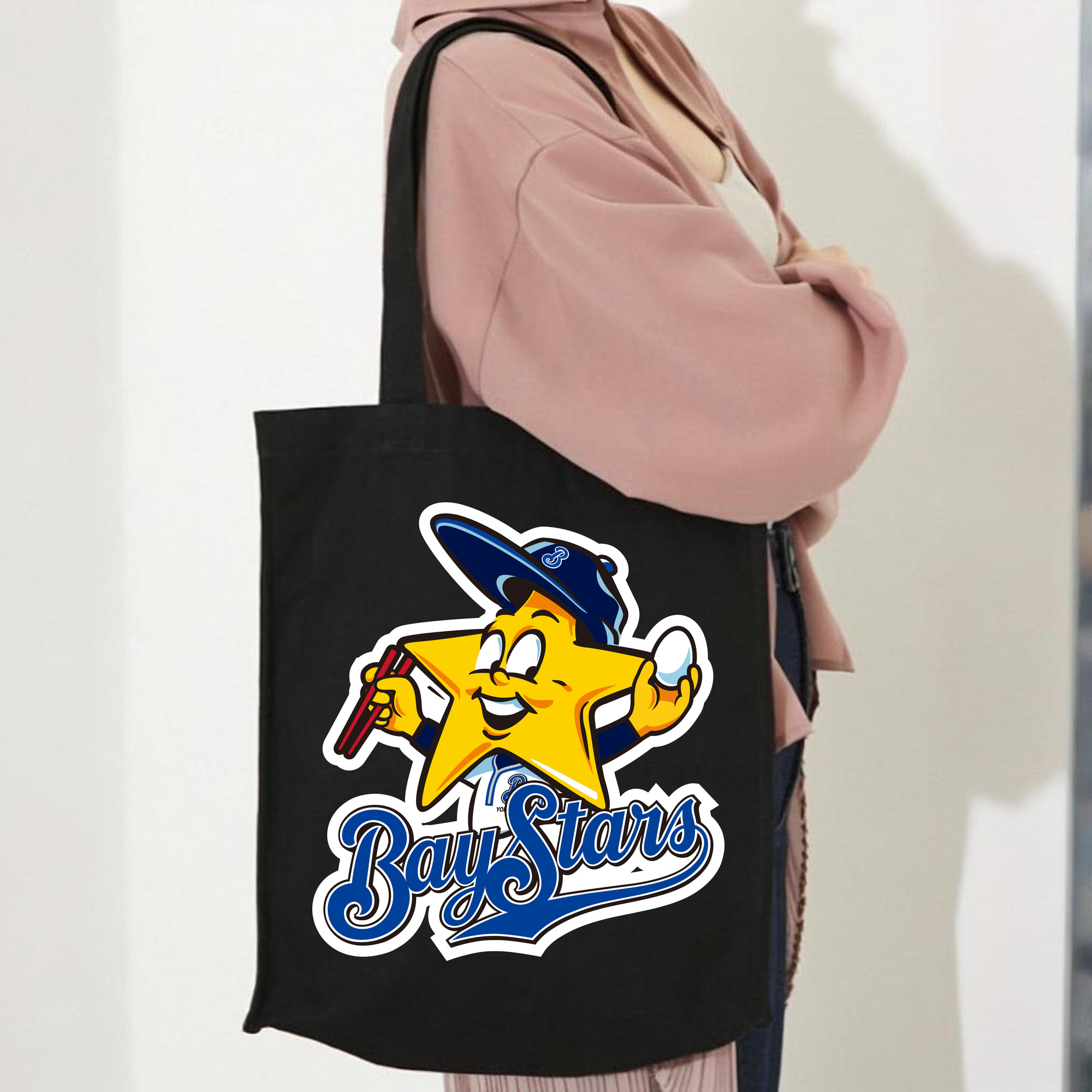 YOKOHAMA BAYSTARS MASCOT HOSSEY EMBLEM APPLICATION EATING EGG Logo