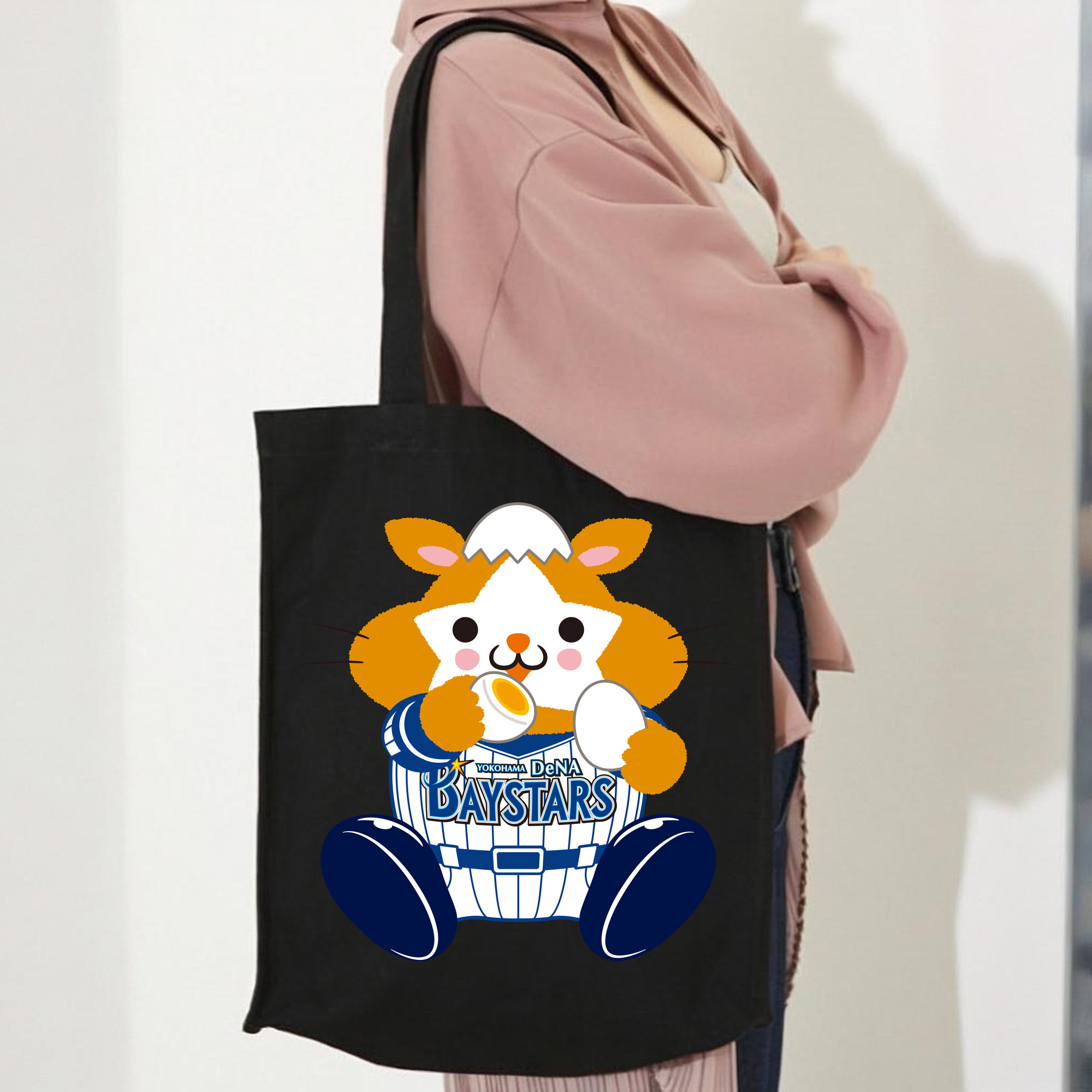 YOKOHAMA DeNA BAYSTARS MASCOT DB.STARMAN APPLICATION EAT EGG Logo