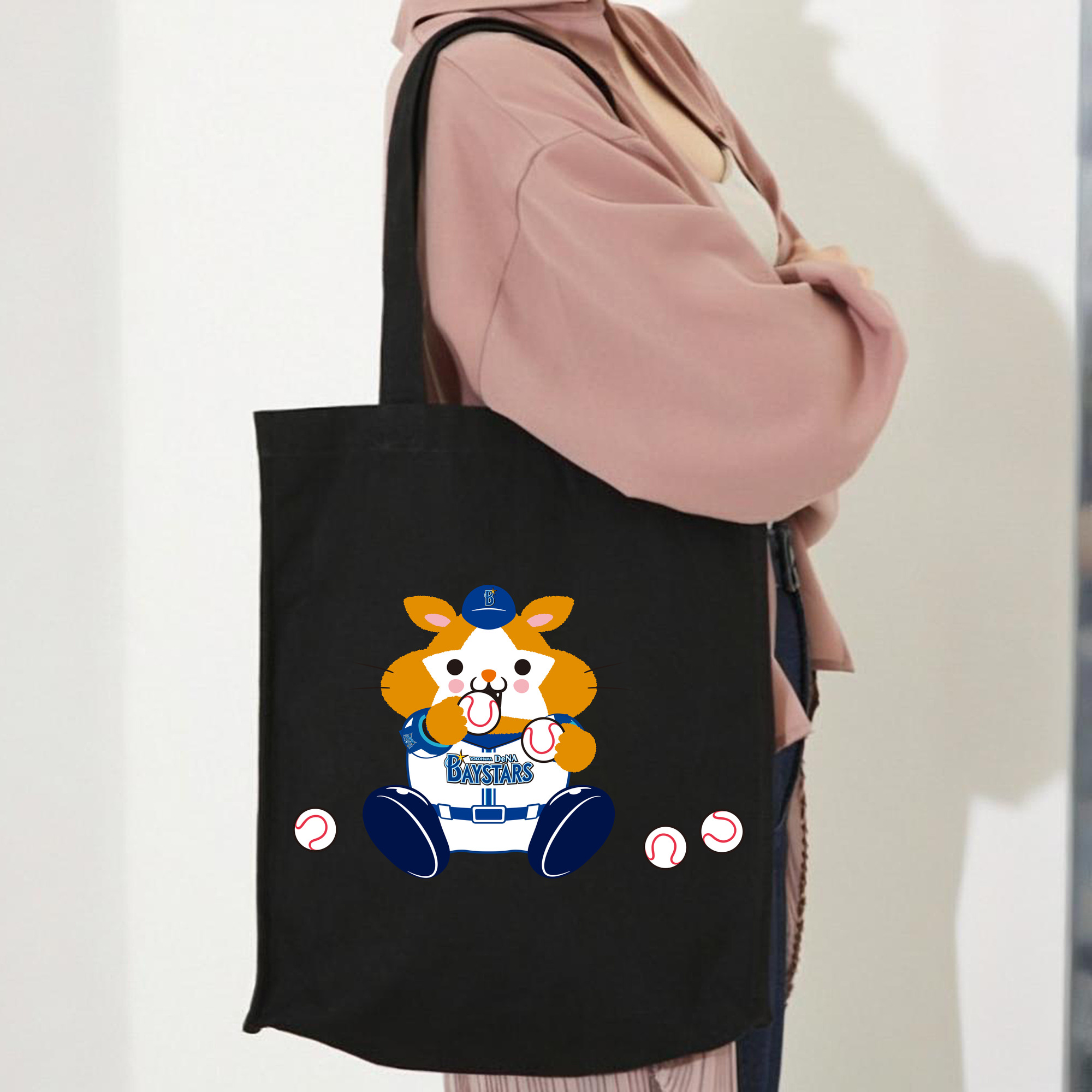 YOKOHAMA DeNA BAYSTARS MASCOT DB.STARMAN 2023 HOME UNIFORM APPLICATION EAT BALLS Logo