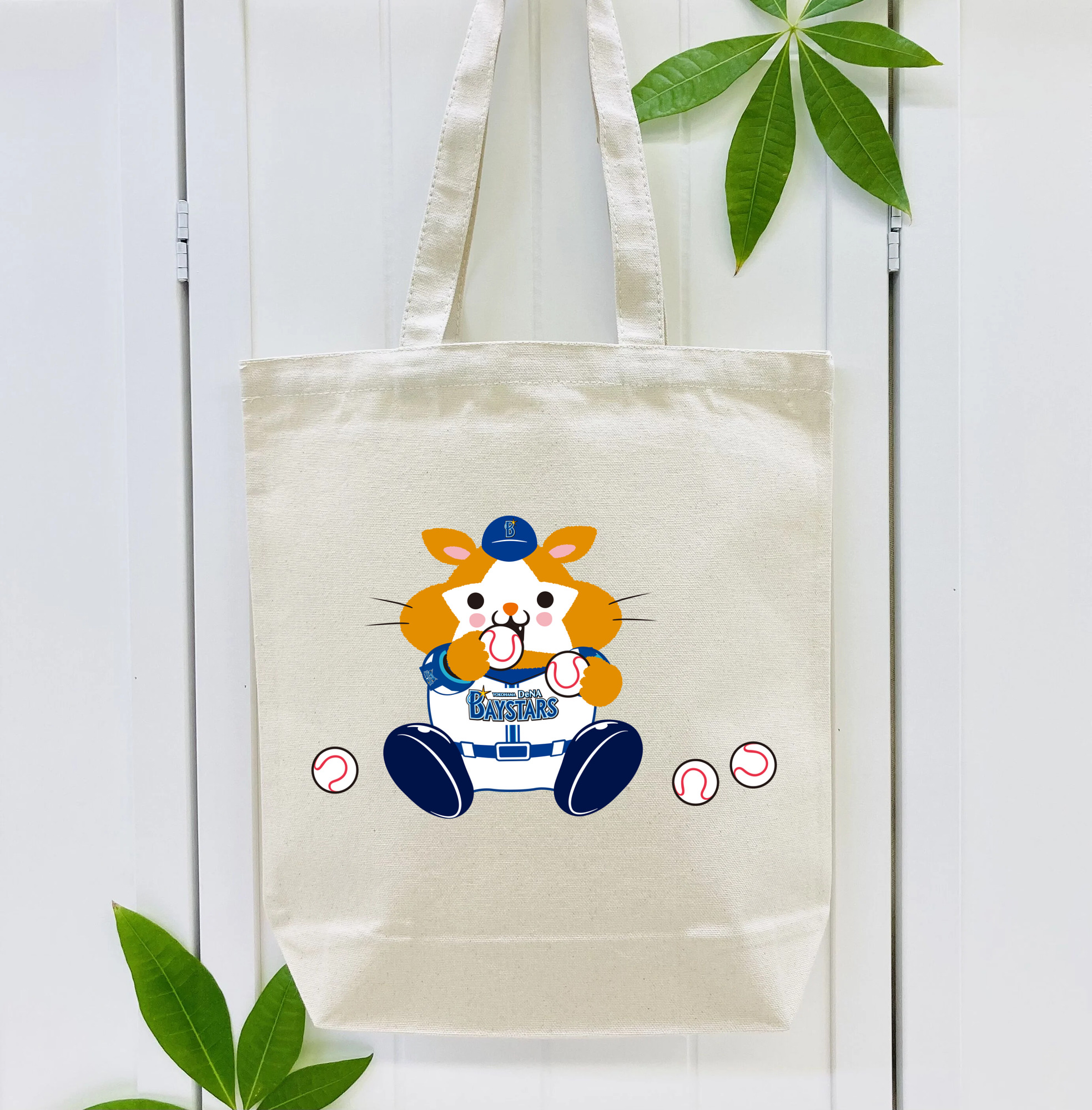 YOKOHAMA DeNA BAYSTARS MASCOT DB.STARMAN 2023 HOME UNIFORM APPLICATION EAT BALLS Logo