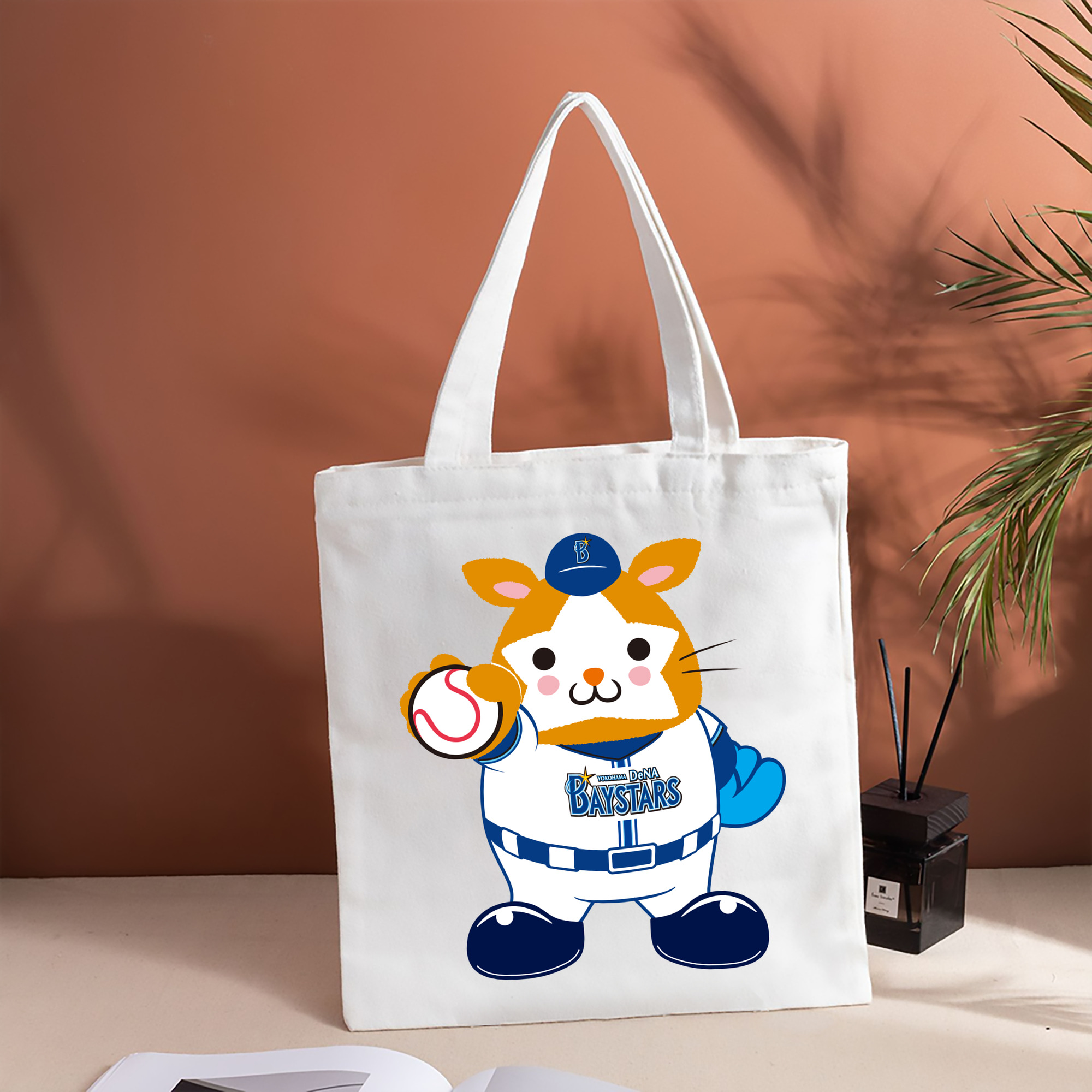 YOKOHAMA DeNA BAYSTARS MASCOT DB.STARMAN 2023 HOME UNIFORM APPLICATION GLOVE AND BALL Logo