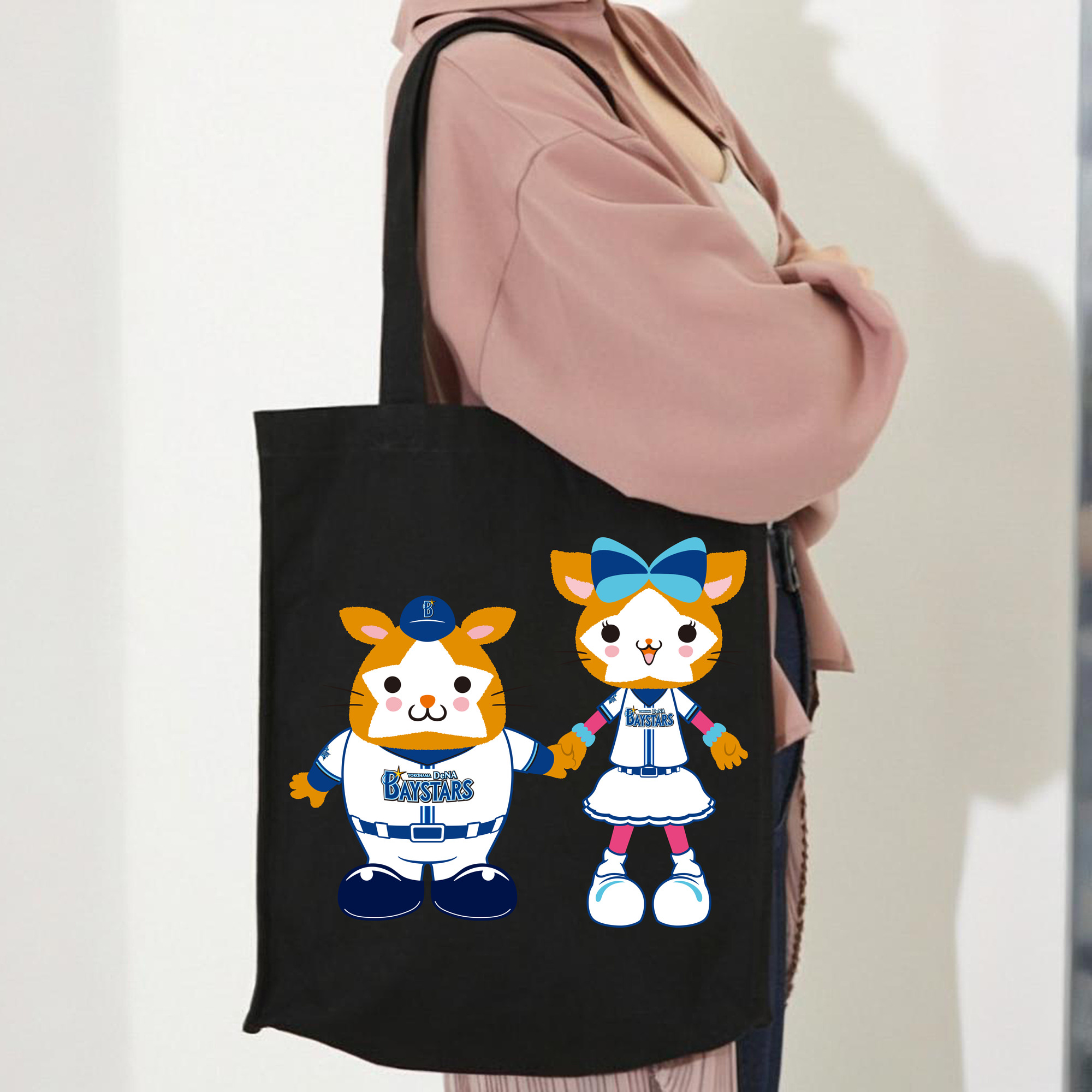 YOKOHAMA DeNA BAYSTARS MASCOT DB.STARMAN DB.KIRARA 2023 HOME UNIFORM HAND-IN-HAND Logo