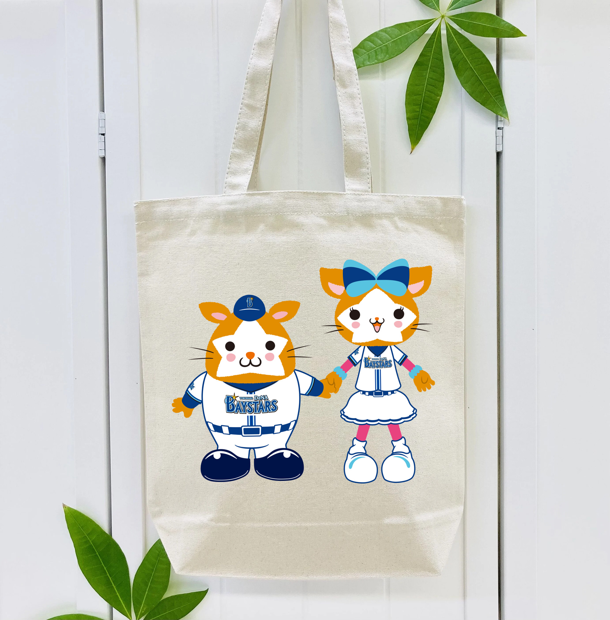 YOKOHAMA DeNA BAYSTARS MASCOT DB.STARMAN DB.KIRARA 2023 HOME UNIFORM HAND-IN-HAND Logo