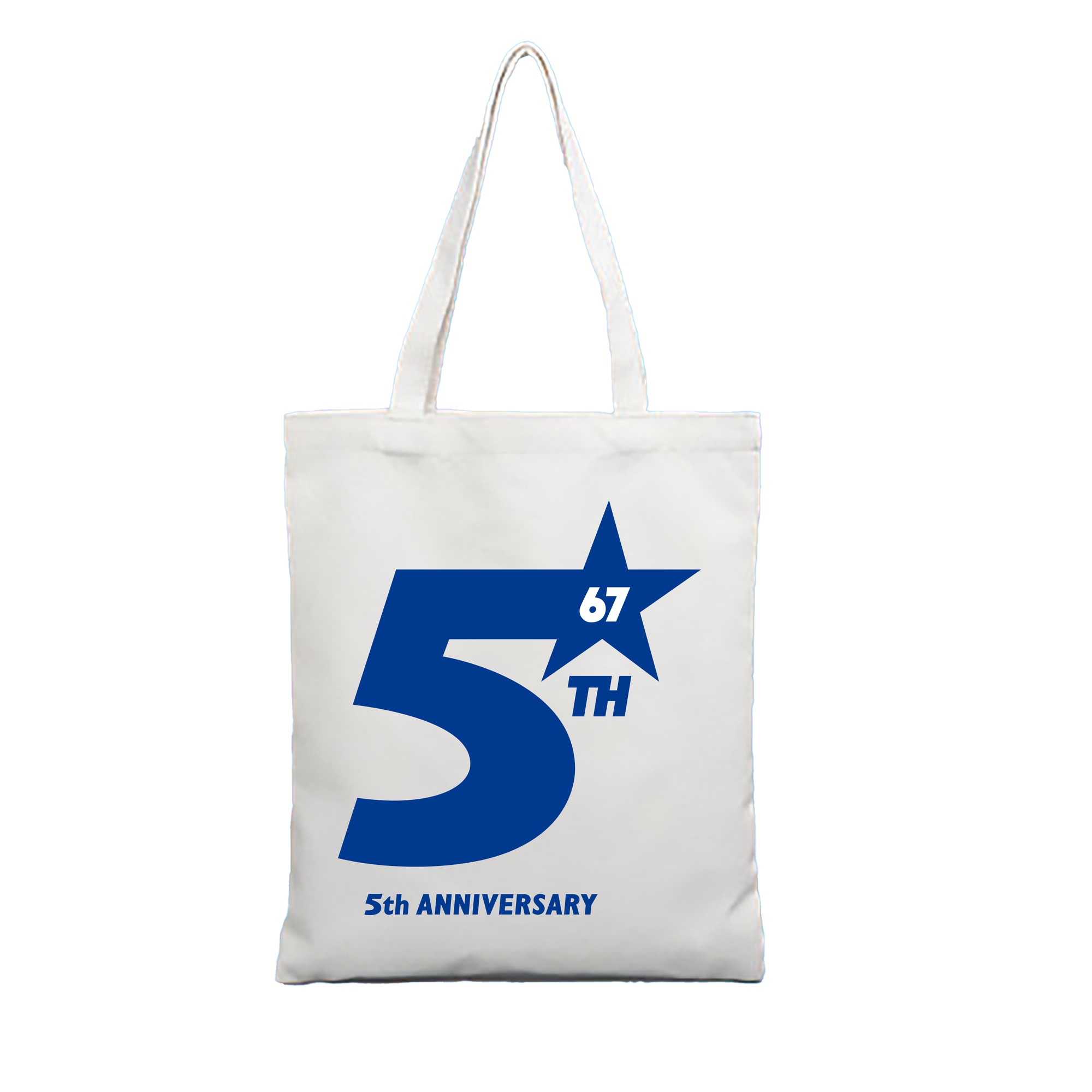 YOKOHAMA DENA BAYSTARS 5TH ANNIVERSARY Logo - 縦型キャンバス手提げバッグ（トートバッグ） ・ キャンバス素材 ・ ショッピング用 ・ 軽量 丈夫 お手入れ簡単