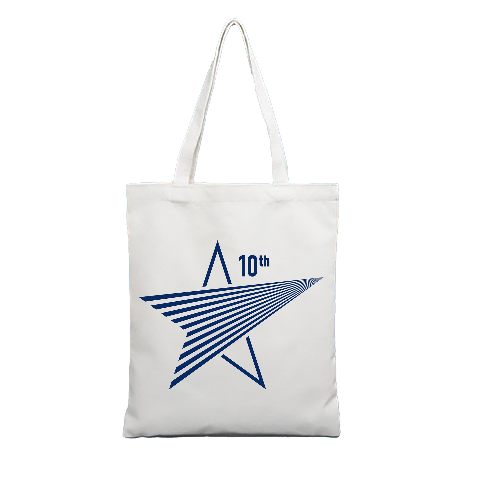 YOKOHAMA DeNA BAYSTARS 10TH ANNIVERSARY SYMBOL Logo - 縦型キャンバス手提げバッグ（トートバッグ） ・ キャンバス素材 ・ ショッピング用 ・ 軽量 丈夫 お手入れ簡単