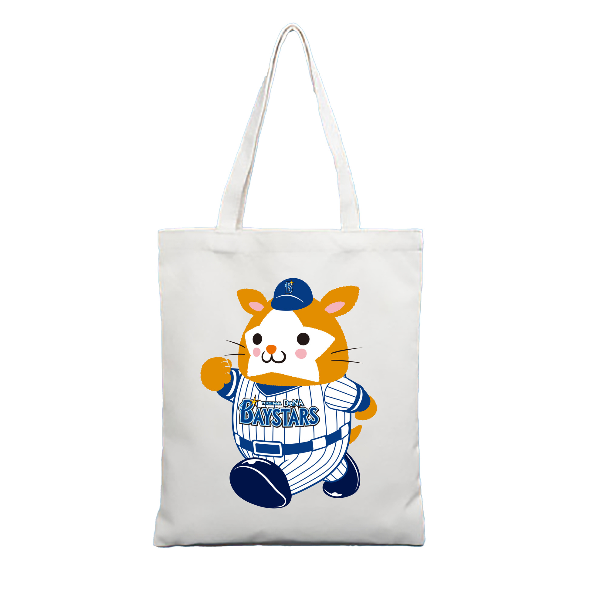 YOKOHAMA DeNA BAYSTARS MASCOT APPLICATION WALKING Logo - 縦型キャンバス手提げバッグ（トートバッグ） ・ キャンバス素材 ・ ショッピング用 ・ 軽量 丈夫 お手入れ簡単