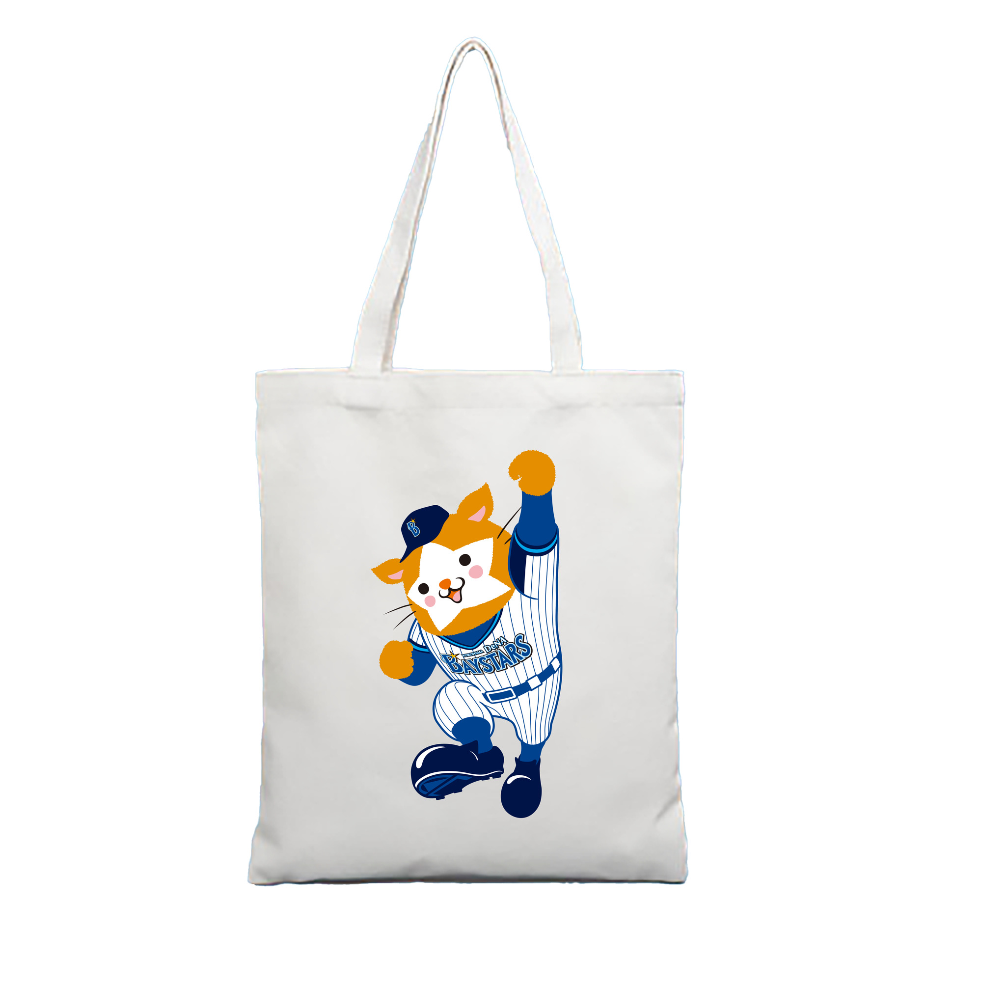YOKOHAMA DeNA BAYSTARS MASCOT DB.STARMAN APPLICATION FIGHTING Logo - 縦型キャンバス手提げバッグ（トートバッグ） ・ キャンバス素材 ・ ショッピング用 ・ 軽量 丈夫 お手入れ簡単