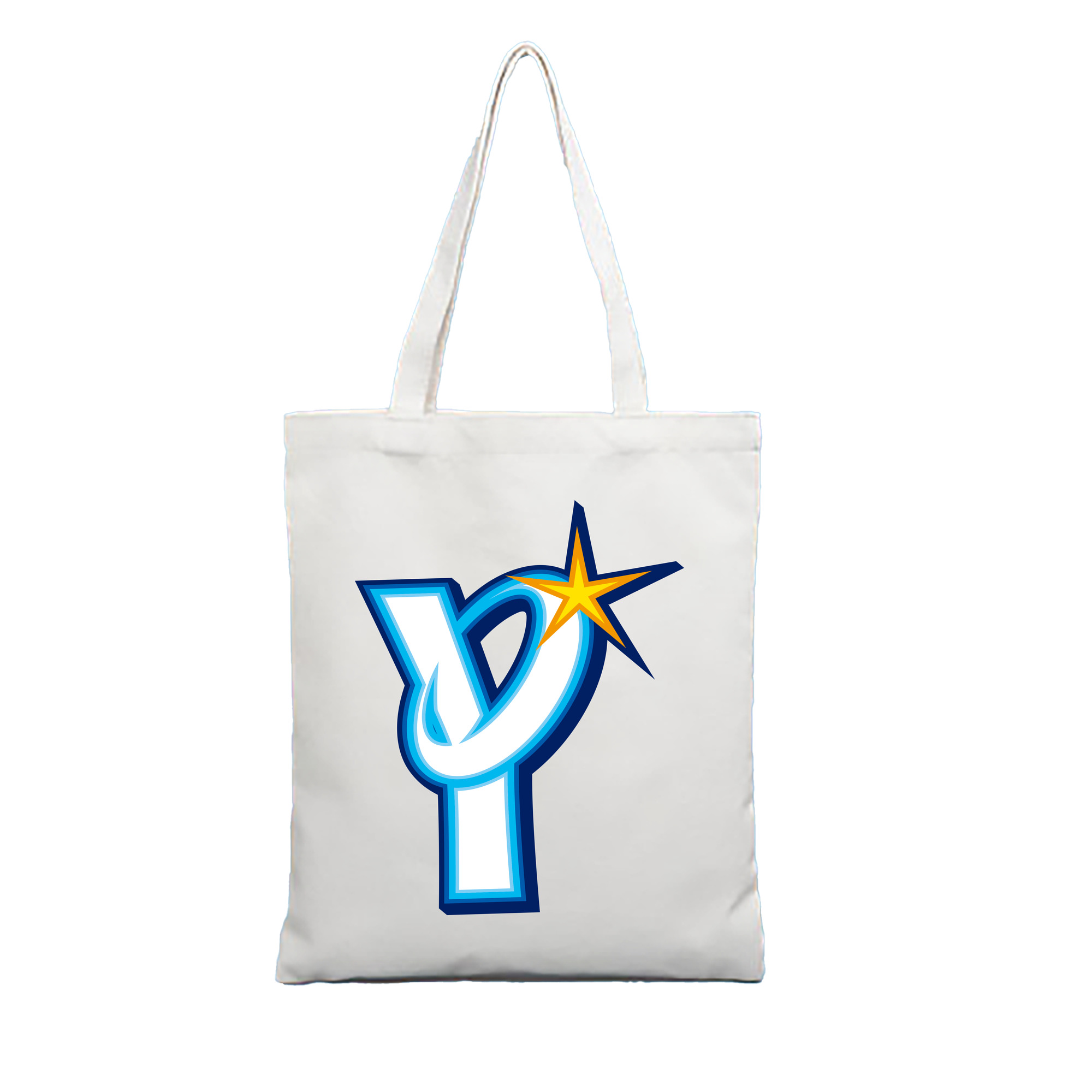 YOKOHAMA DeNA BAYSTARS SYMBOL Y Logo - 縦型キャンバス手提げバッグ（トートバッグ） ・ キャンバス素材 ・ ショッピング用 ・ 軽量 丈夫 お手入れ簡単