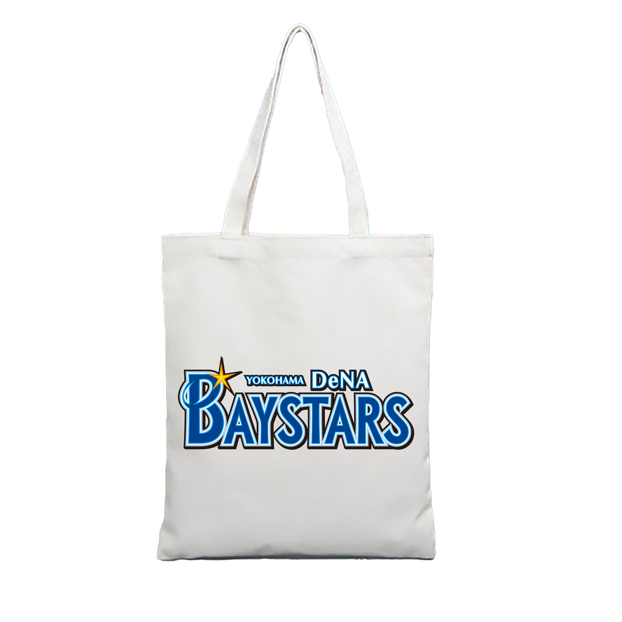 YOKOHAMA DeNA BAYSTARS WORDMARK Logo - 縦型キャンバス手提げバッグ（トートバッグ） ・ キャンバス素材 ・ ショッピング用 ・ 軽量 丈夫 お手入れ簡単