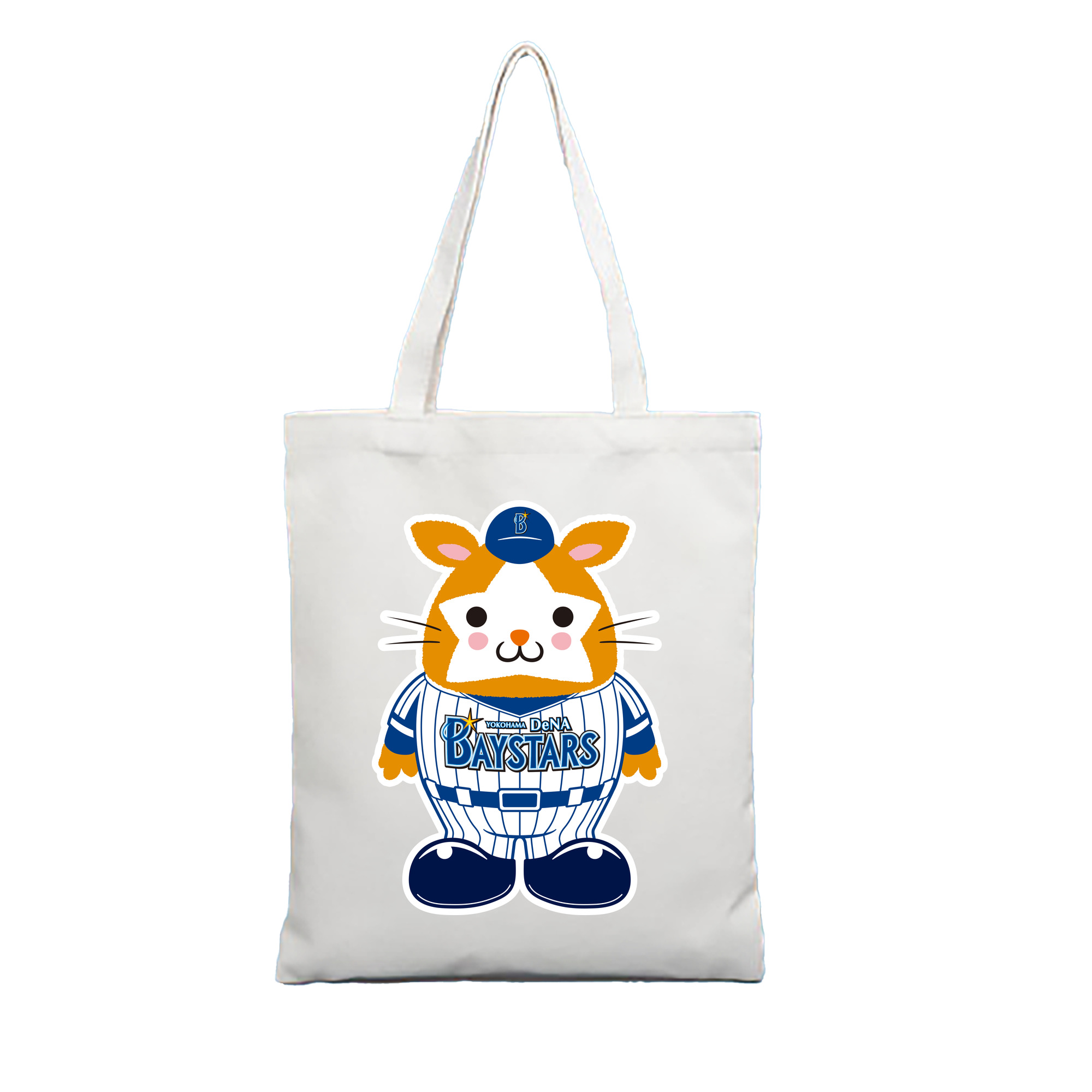 YOKOHAMA DeNA BAYSTARS MASCOT DB.STARMAN ORIGINAL Logo - 縦型キャンバス手提げバッグ（トートバッグ） ・ キャンバス素材 ・ ショッピング用 ・ 軽量 丈夫 お手入れ簡単