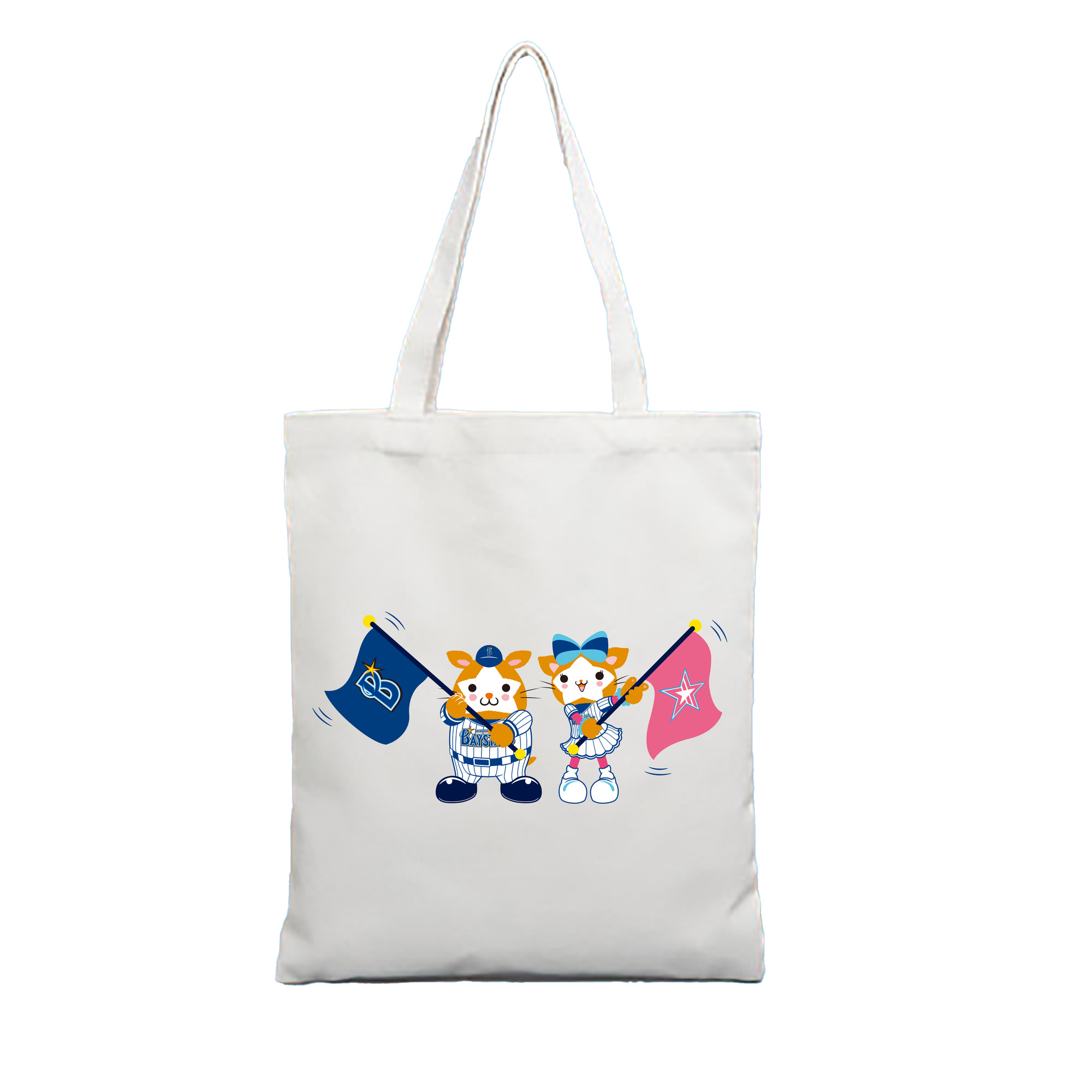 YOKOHAMA DeNA BAYSTARS MASCOTS Logo - 縦型キャンバス手提げバッグ（トートバッグ） ・ キャンバス素材 ・ ショッピング用 ・ 軽量 丈夫 お手入れ簡単