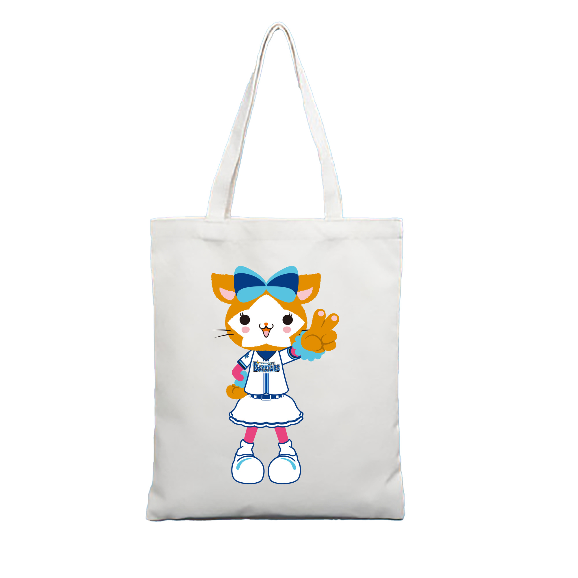 YOKOHAMA DeNA BAYSTARS MASCOT DB.KIRARA 2023 HOME UNIFORM APPLICATION VICTORY Logo - 縦型キャンバス手提げバッグ（トートバッグ） ・ キャンバス素材 ・ ショッピング用 ・ 軽量 丈夫 お手入れ簡単
