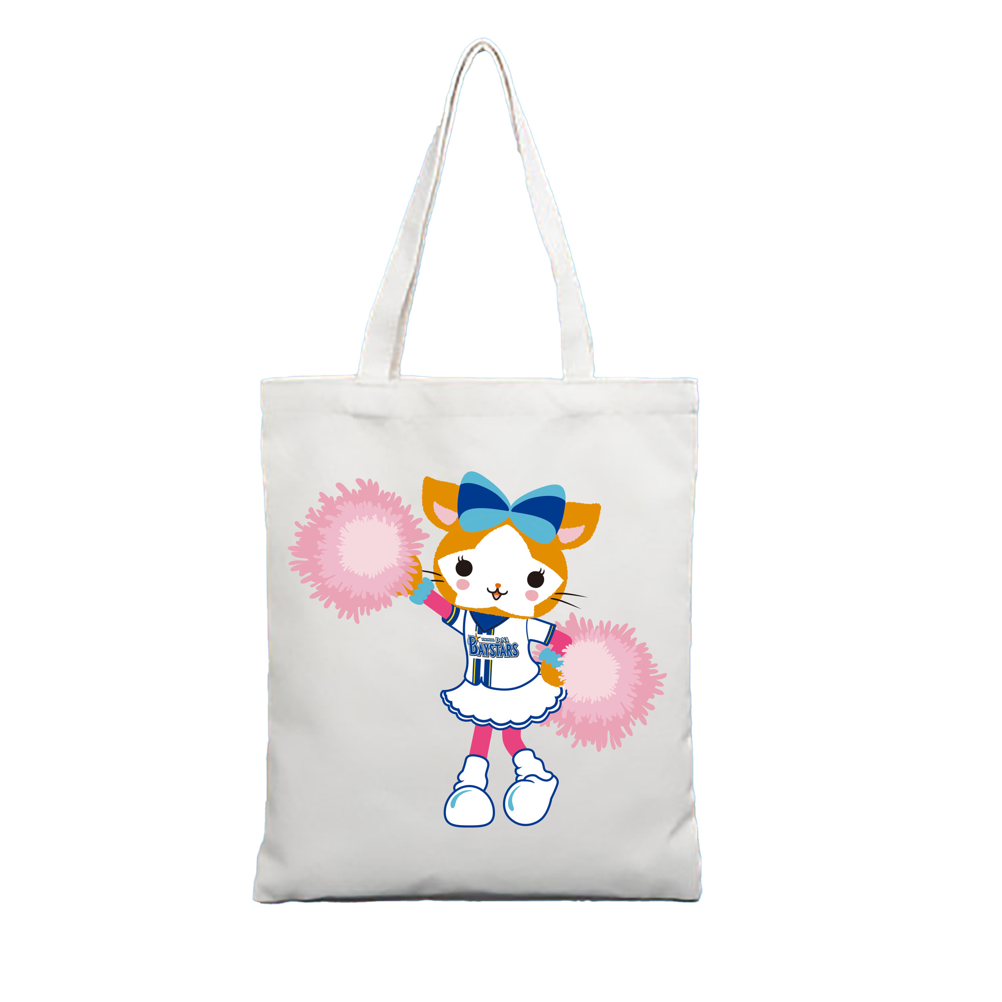 YOKOHAMA DeNA BAYSTARS MASCOT DB.KIRARA 2025 HOME UNIFORM APPLICATION CHEERING HAIR Logo - 縦型キャンバス手提げバッグ（トートバッグ） ・ キャンバス素材 ・ ショッピング用 ・ 軽量 丈夫 お手入れ簡単