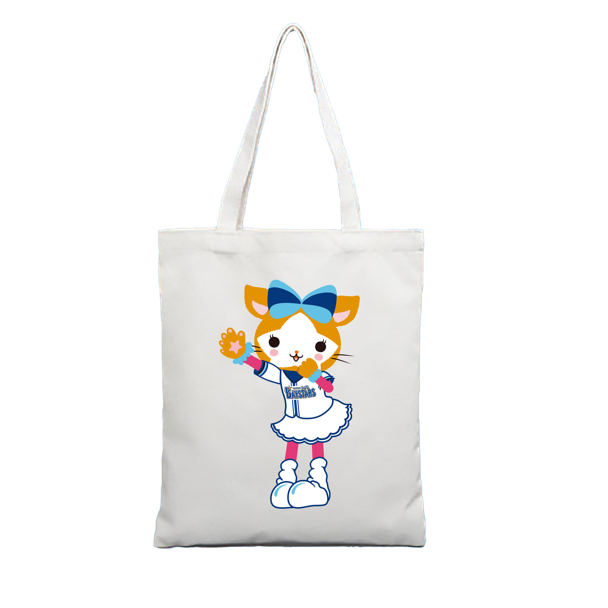 YOKOHAMA DeNA BAYSTARS MASCOT DB.KIRARA 2023 HOME UNIFORM APPLICATION GREETING Logo - 縦型キャンバス手提げバッグ（トートバッグ） ・ キャンバス素材 ・ ショッピング用 ・ 軽量 丈夫 お手入れ簡単