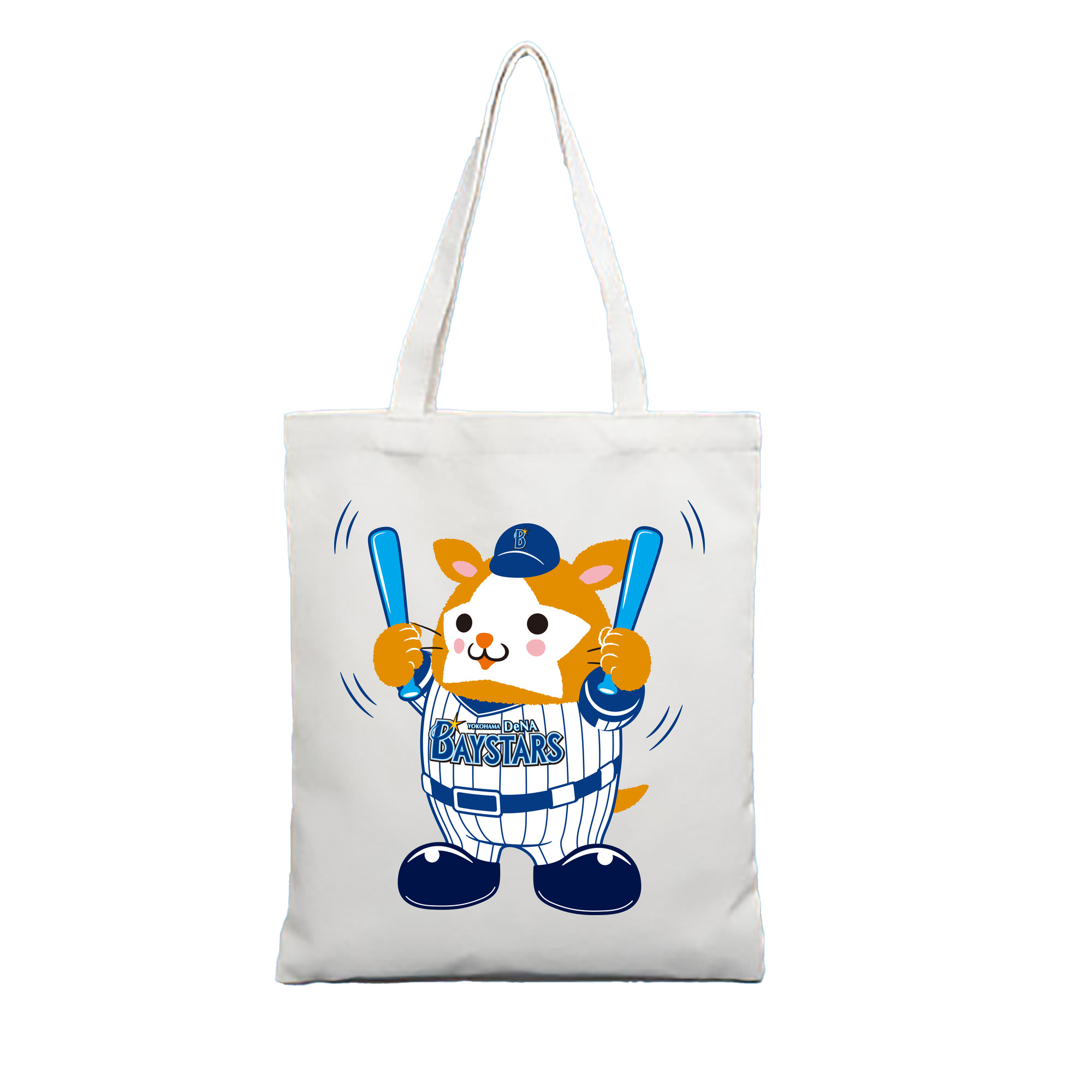 YOKOHAMA DeNA BAYSTARS MASCOT DB.STARMAN APPLICATION BALLOON Logo - 縦型キャンバス手提げバッグ（トートバッグ） ・ キャンバス素材 ・ ショッピング用 ・ 軽量 丈夫 お手入れ簡単